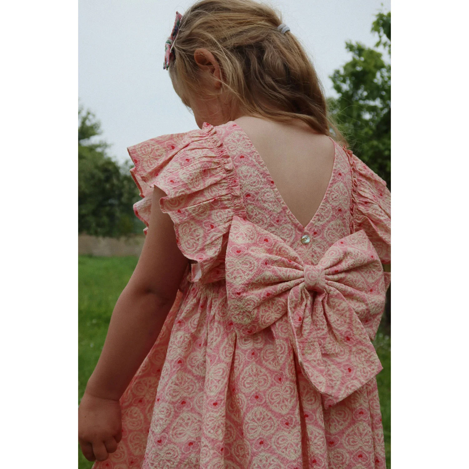 Konges Slojd Pink Ava Bow Dress - Image 3