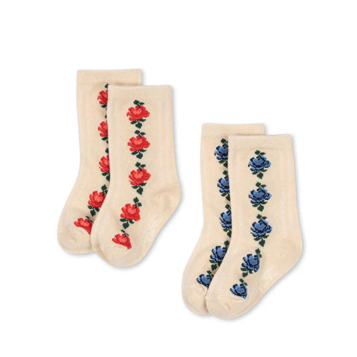 Konges Slojd Rose Mix 2 Pack Fine Jaquard Socks