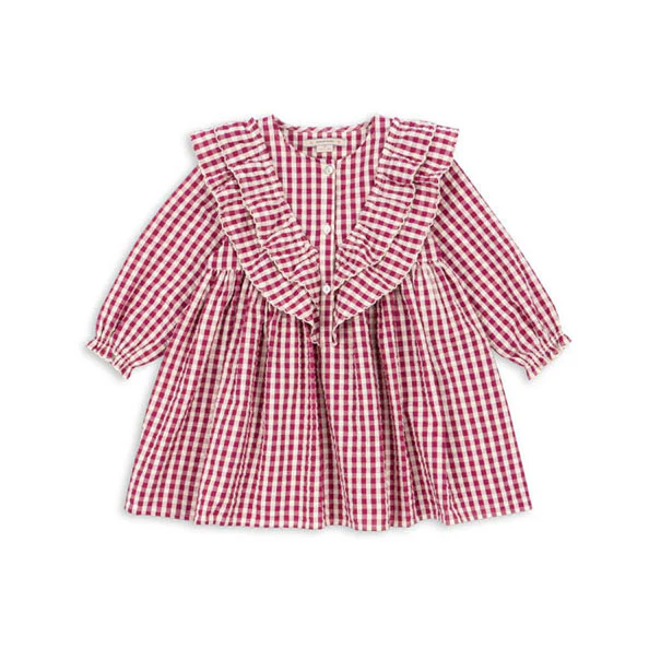 Konges Slojd Sangria/Butter Check Kim Dress