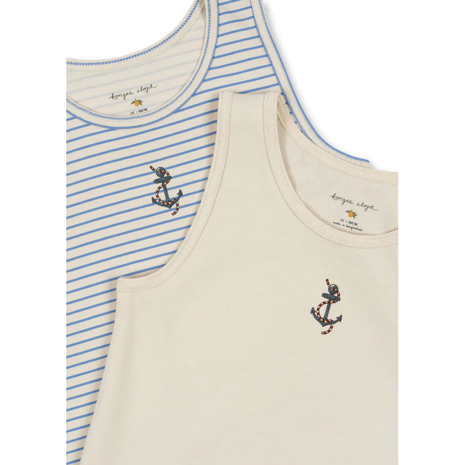 Konges Slojd Stripe Provence Mix 2 Pack Tank Top - Image 2