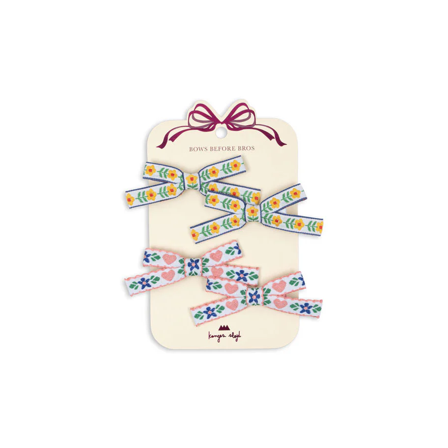Konges Slojd White/Rose 4 Pack Hair Clips