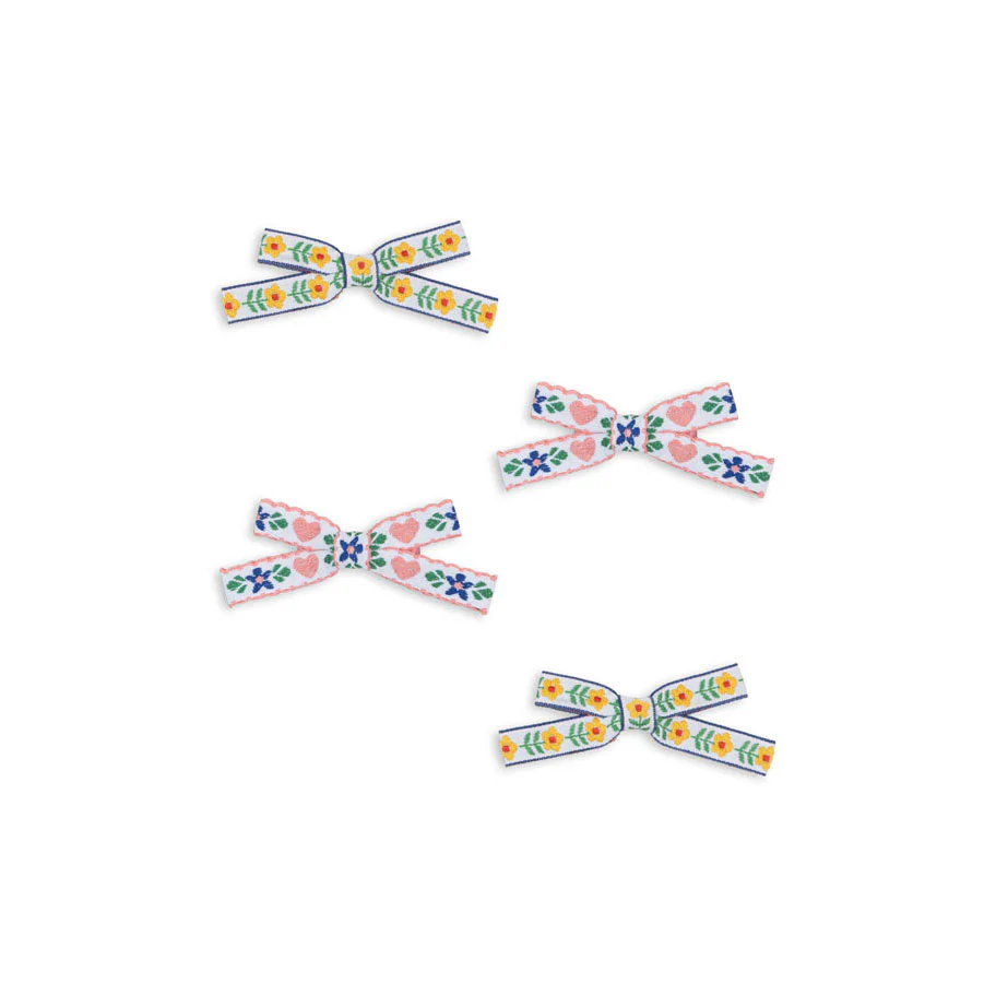 Konges Slojd White/Rose 4 Pack Hair Clips - Image 2