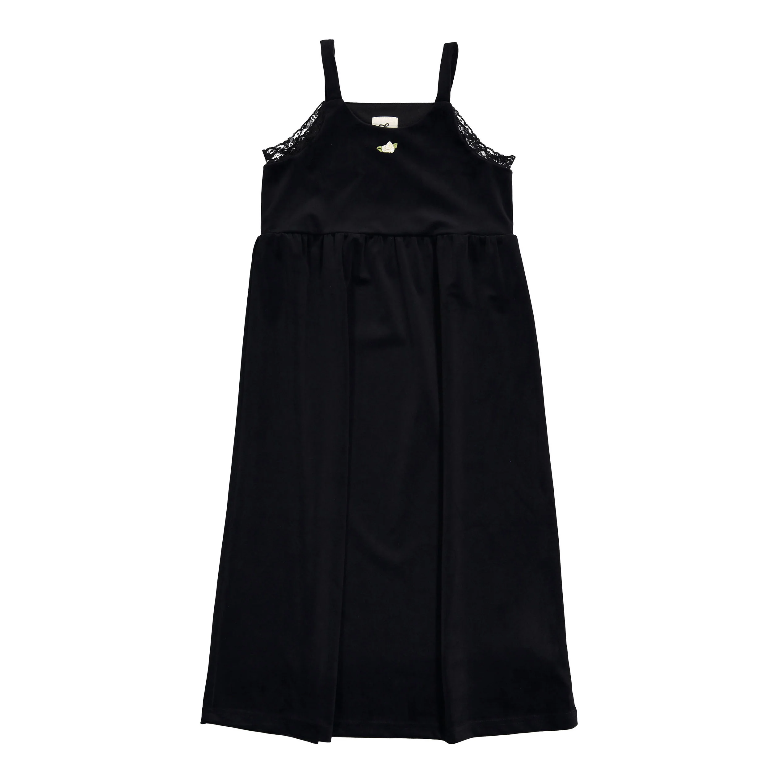 L by Ladida Black Lace Trim Velvet Robe