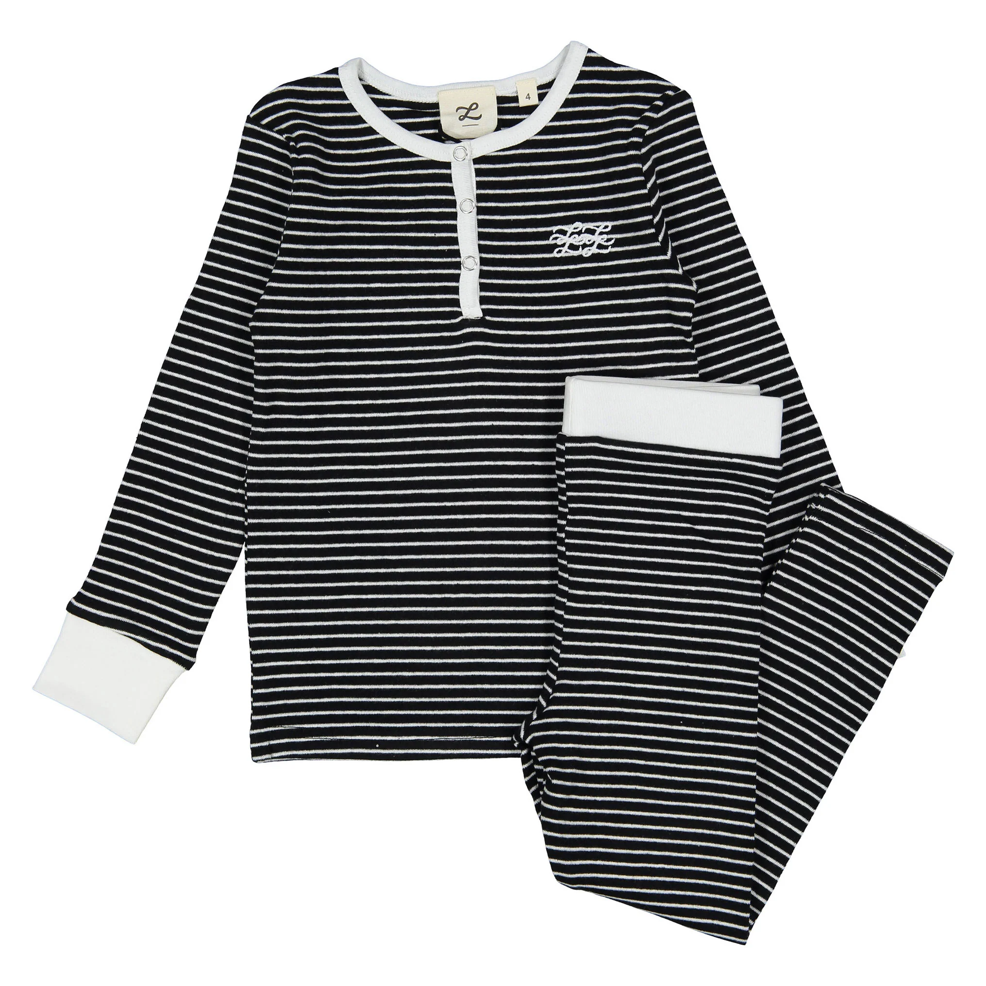 L by Ladida Black/White Stripes Pajamas