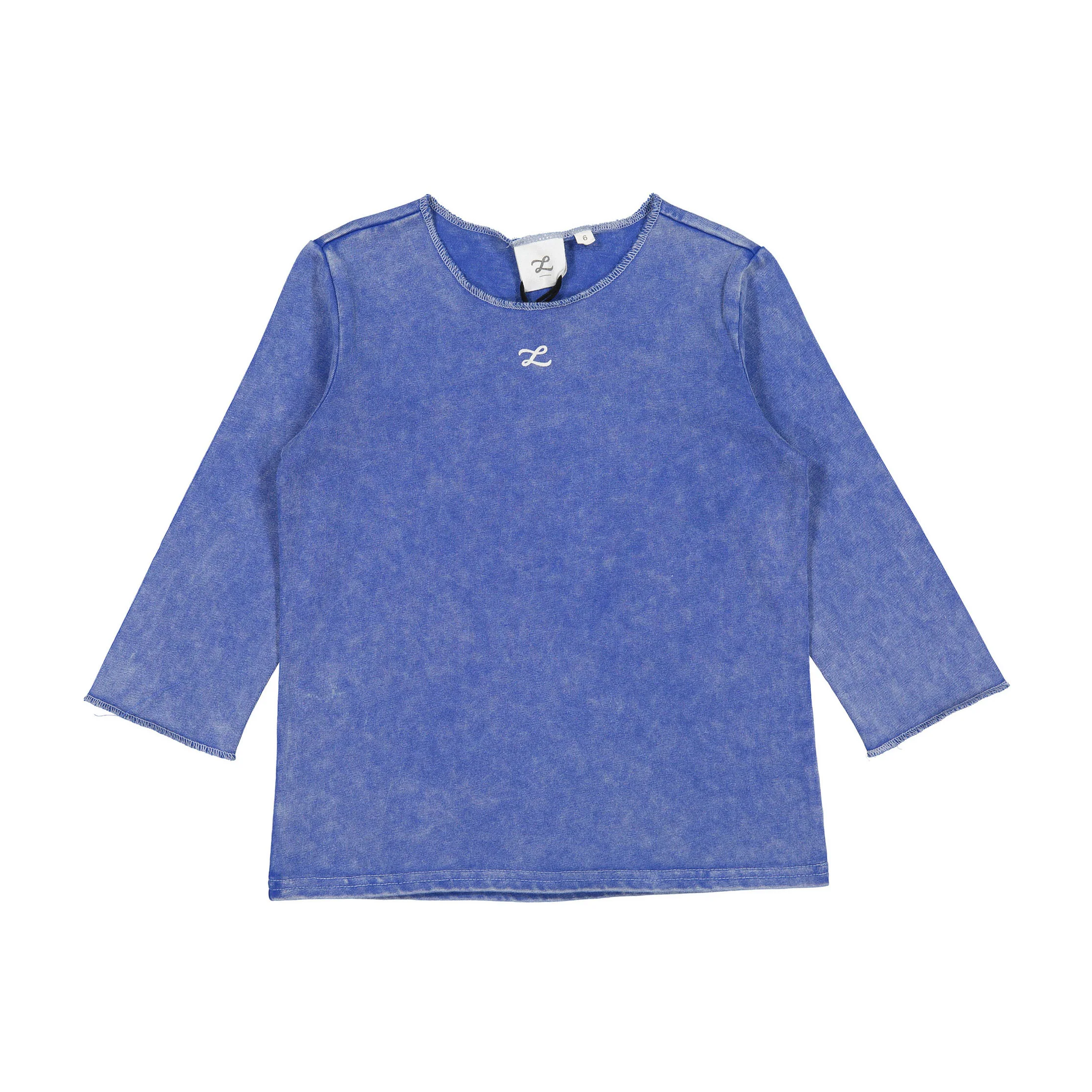 L by Ladida Blue Wash 3/4 Sleeve Tee
