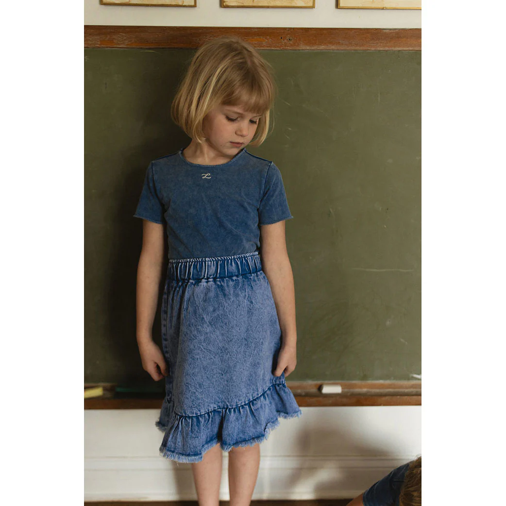 L by Ladida Blue Denim Ruffle Skirt - Image 2