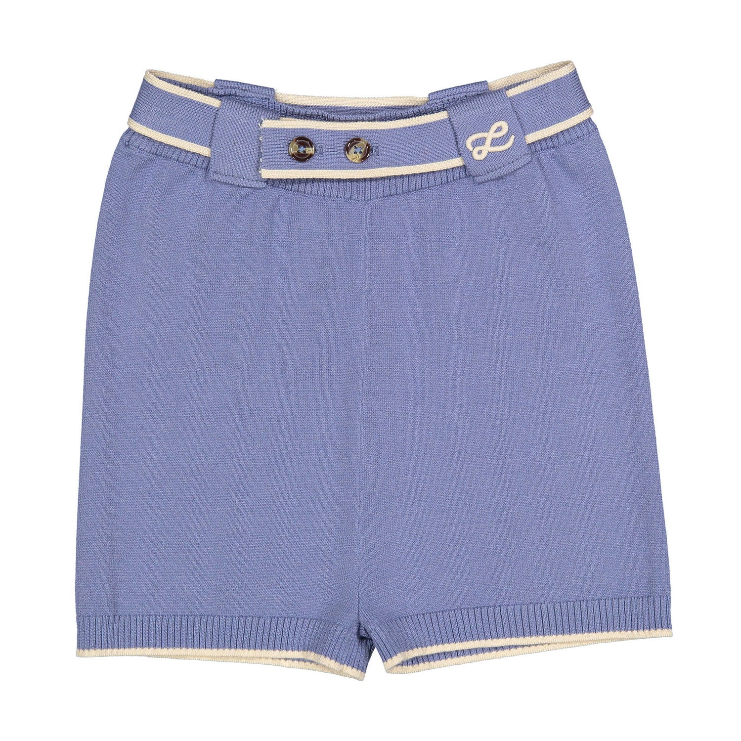 L by Ladida Blue Piped Knit Shorts