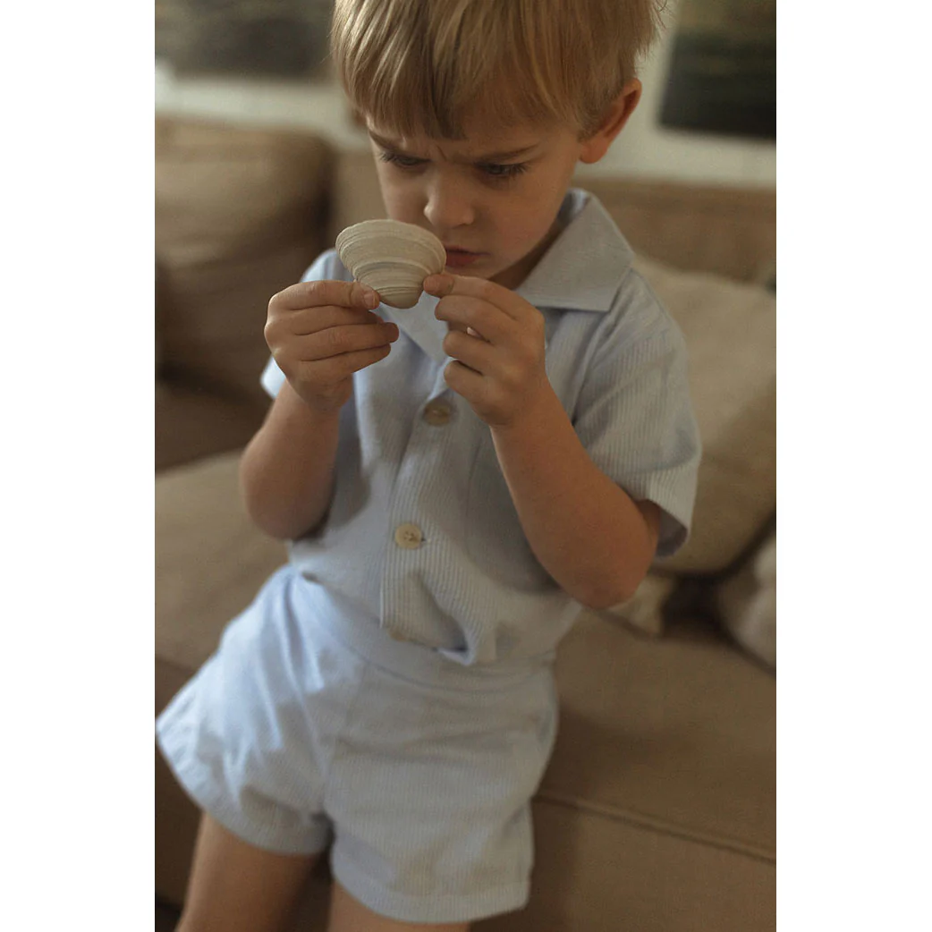 L by Ladida Blue Stripe Grandpa Shirt - Image 3