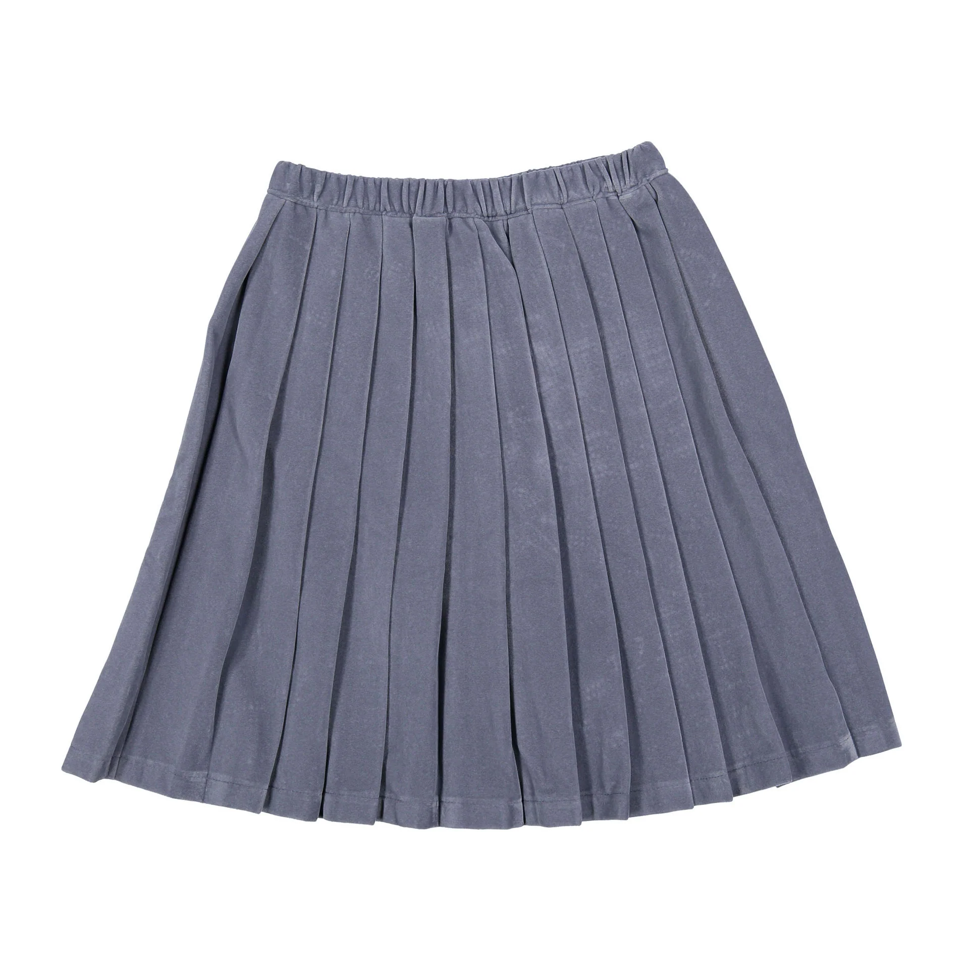 L by Ladida Blue Velvet Pleated Skirt