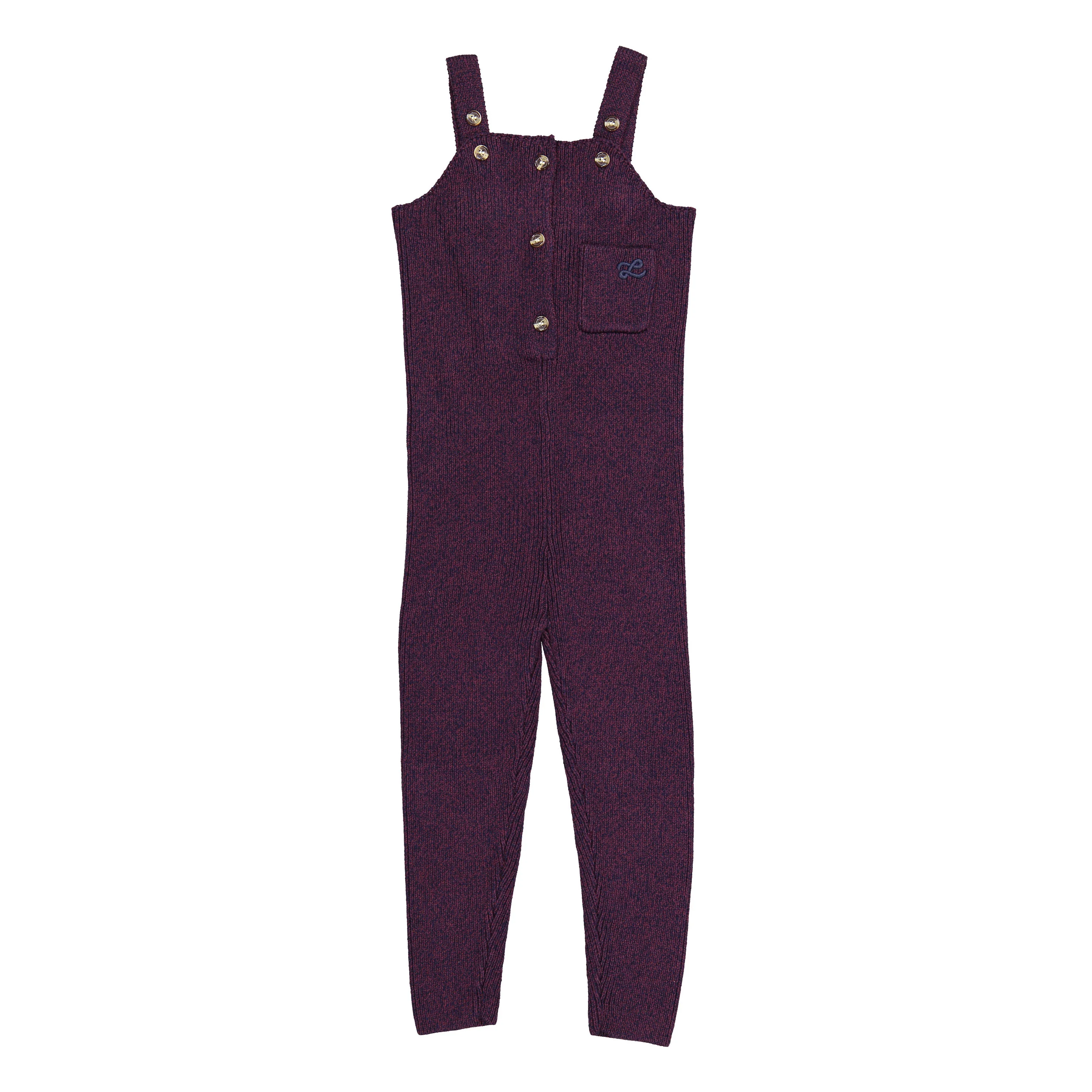 L by Ladida Maroon Blend Knit Overalls