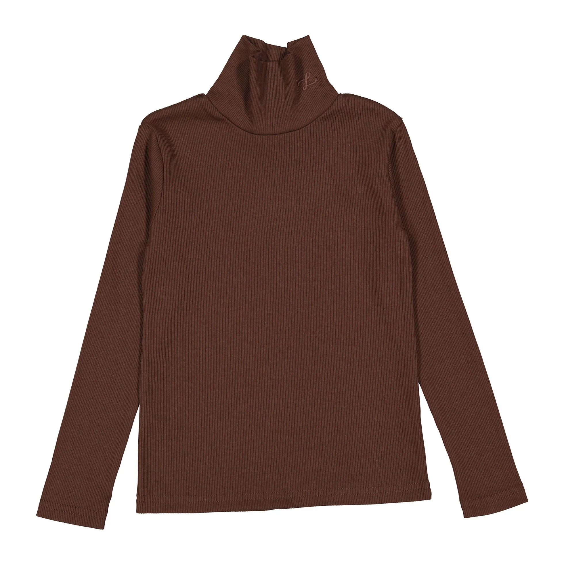 L by Ladida Brown Ribbed Turtleneck
