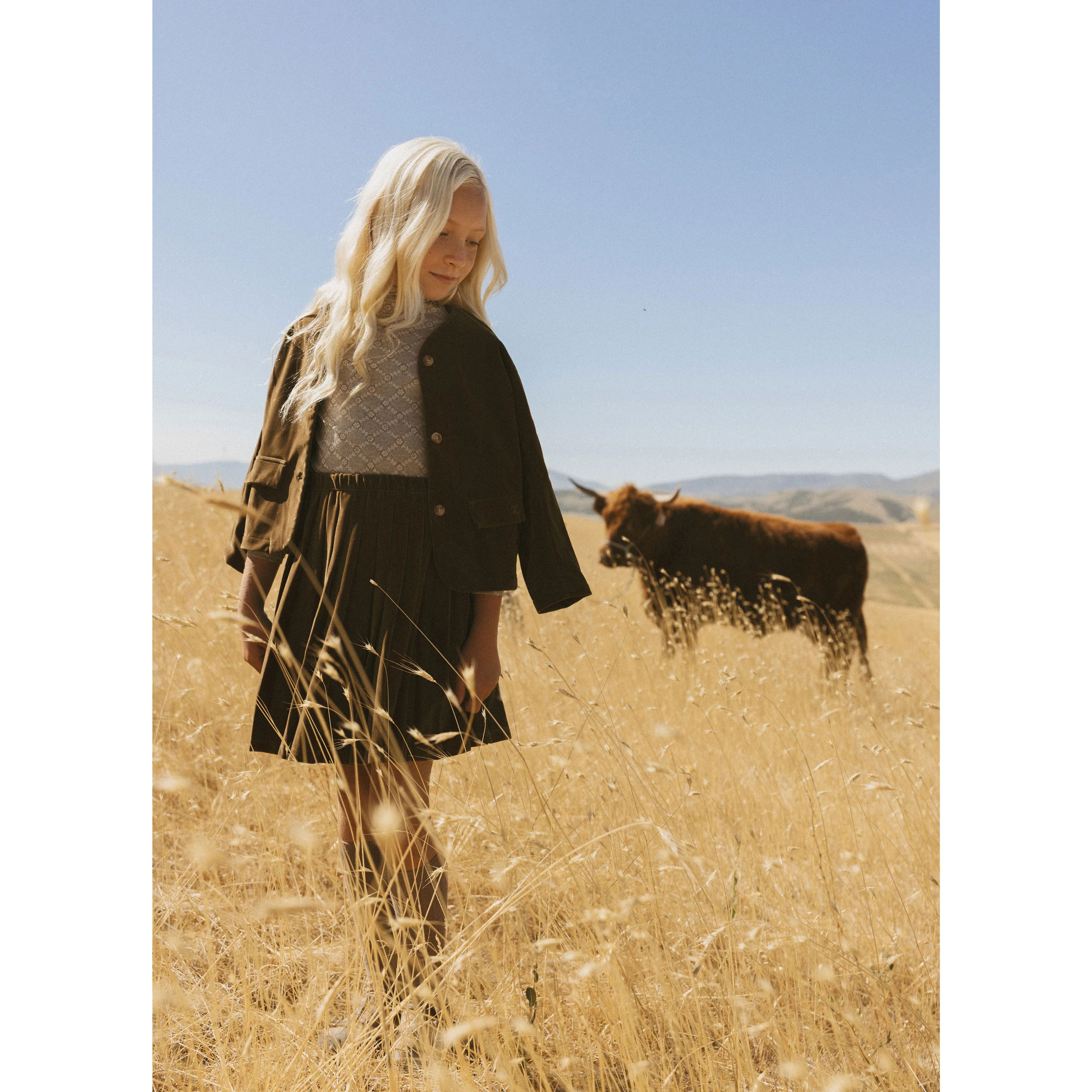 L by Ladida Brown Velvet Pleated Skirt - Image 3