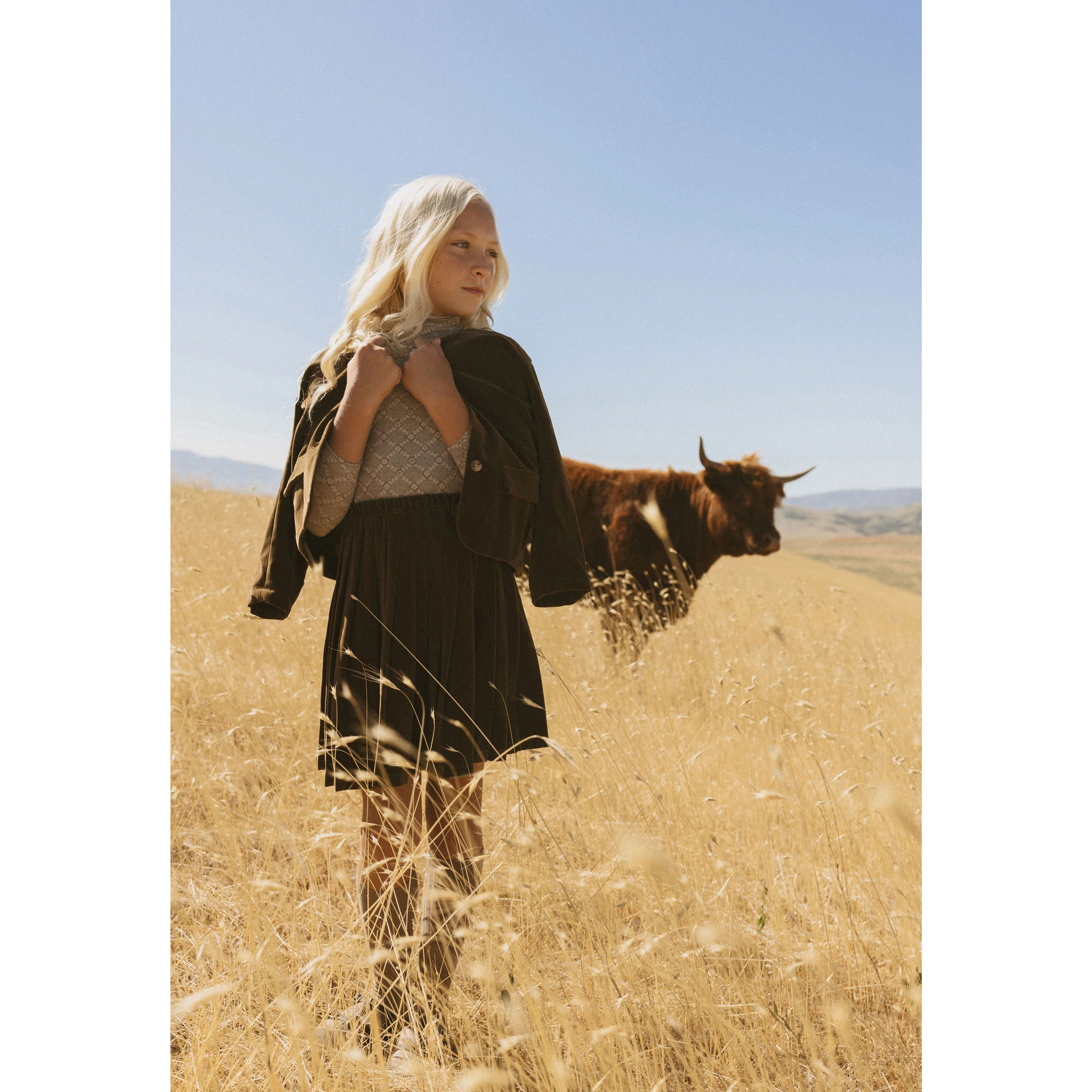 L by Ladida Brown Velvet Pleated Skirt - Image 4