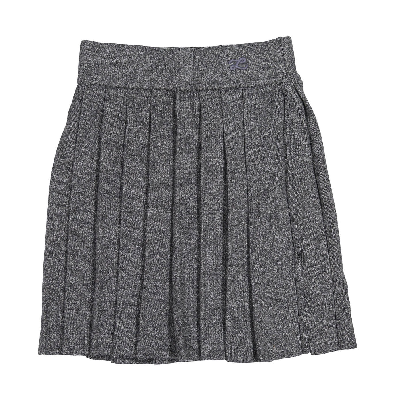L by Ladida Charcoal Marl Knit Pleated Skirt