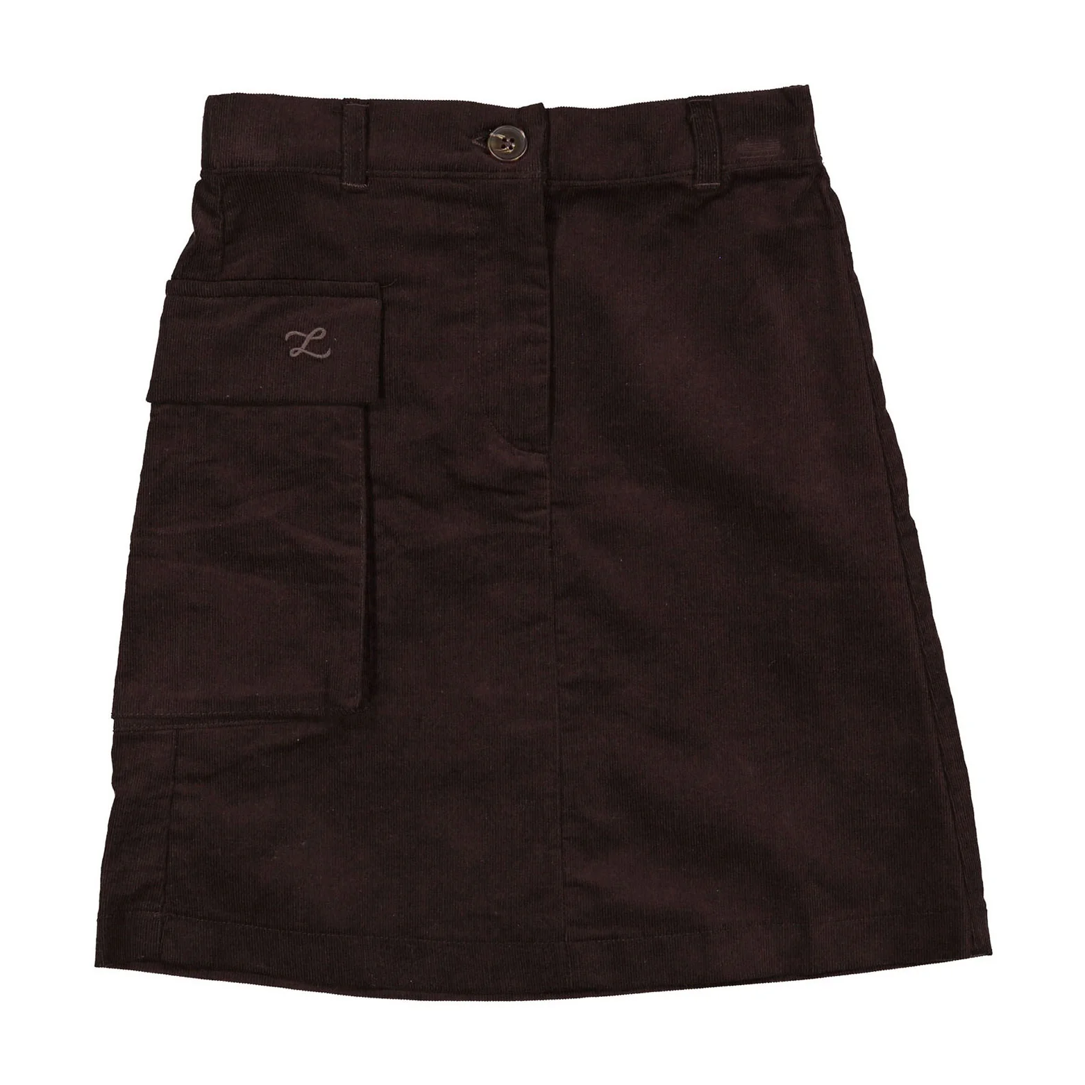 L by Ladida Chocolate Corduroy Skirt