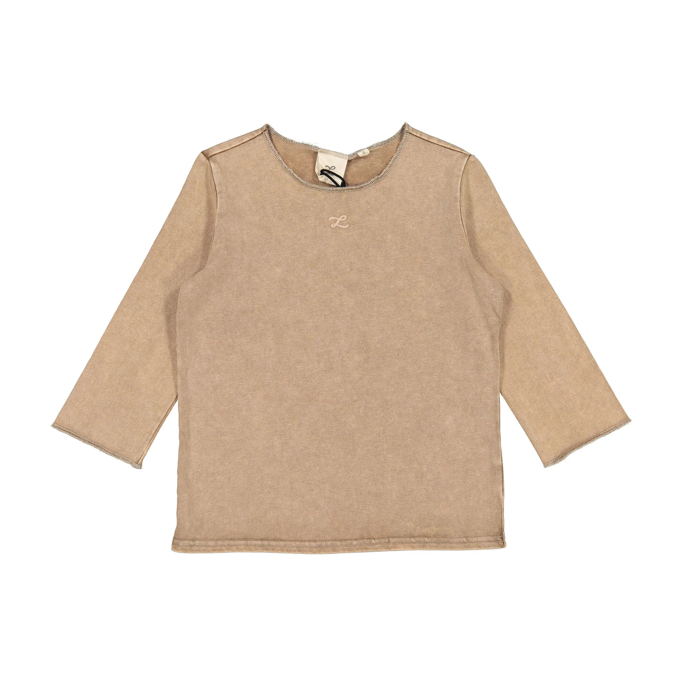 L by Ladida Tan Wash 3/4 Sleeve Tee