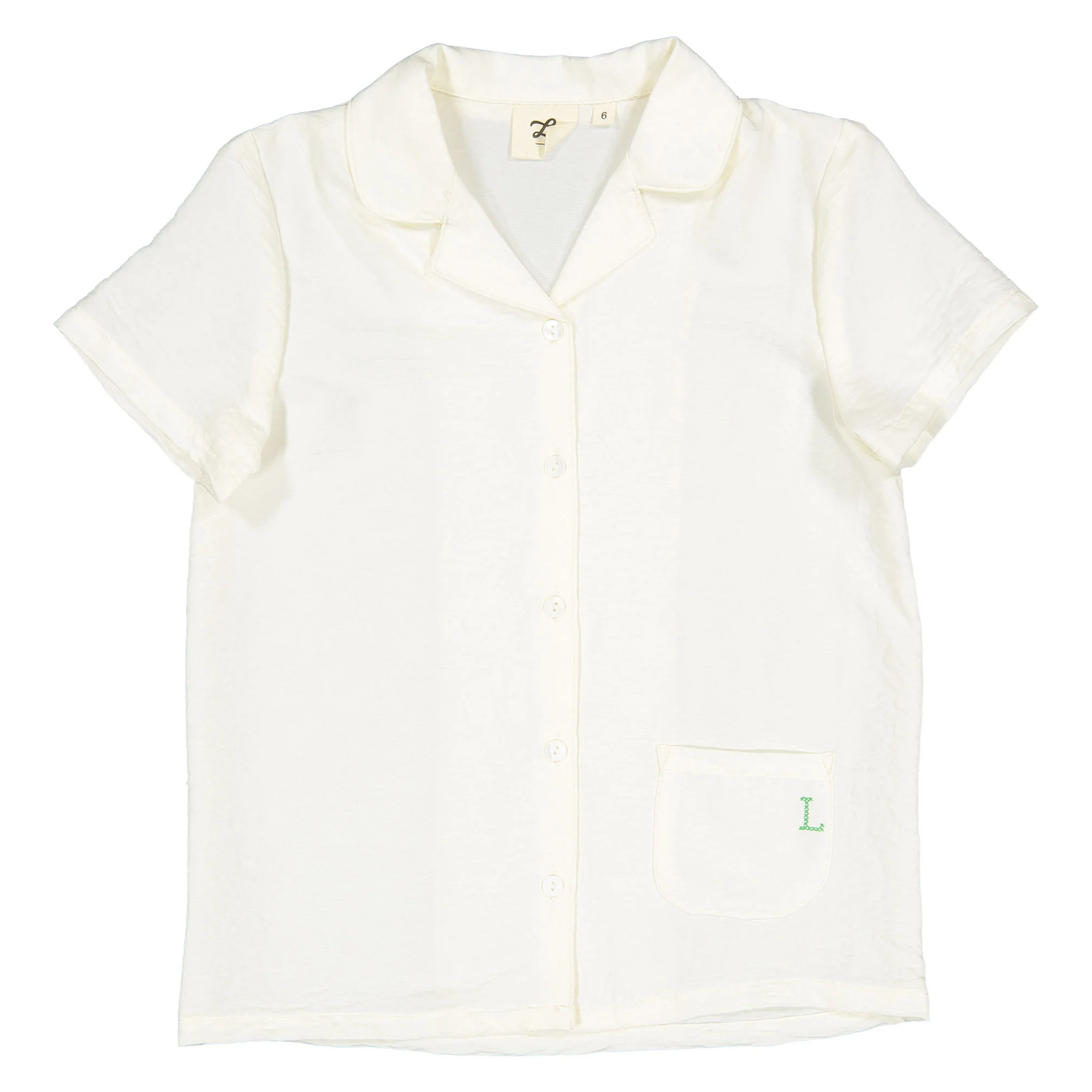 L by Ladida Cream Gauze Grandpa Shirt