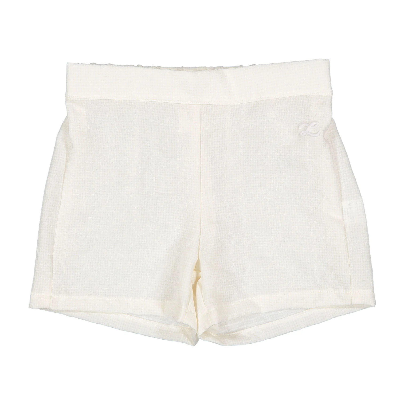 L by Ladida Cream Gingham Shorts