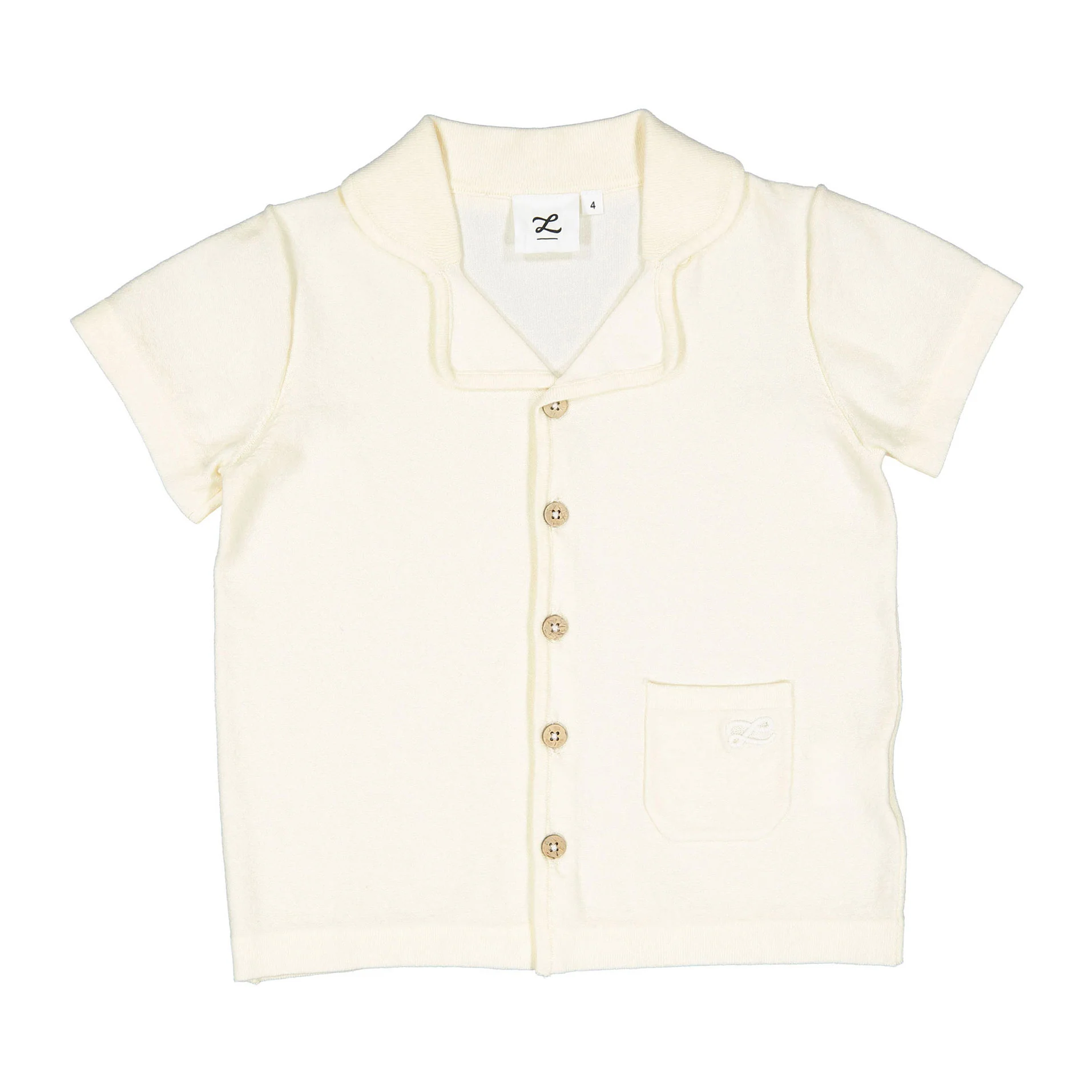 L by Ladida Cream Knit Grandpa Shirt