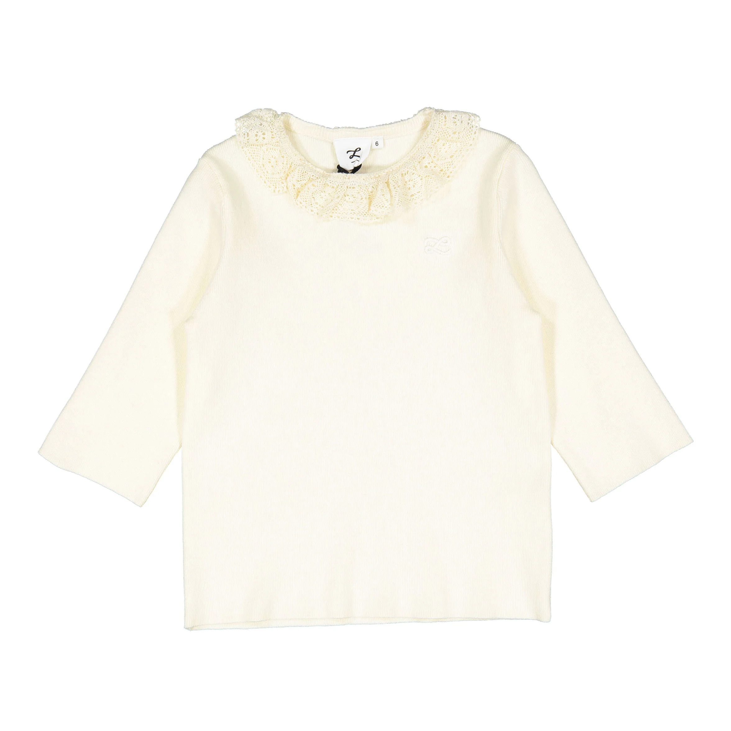 L by Ladida Cream Lace 3/4 Sleeve Sweater