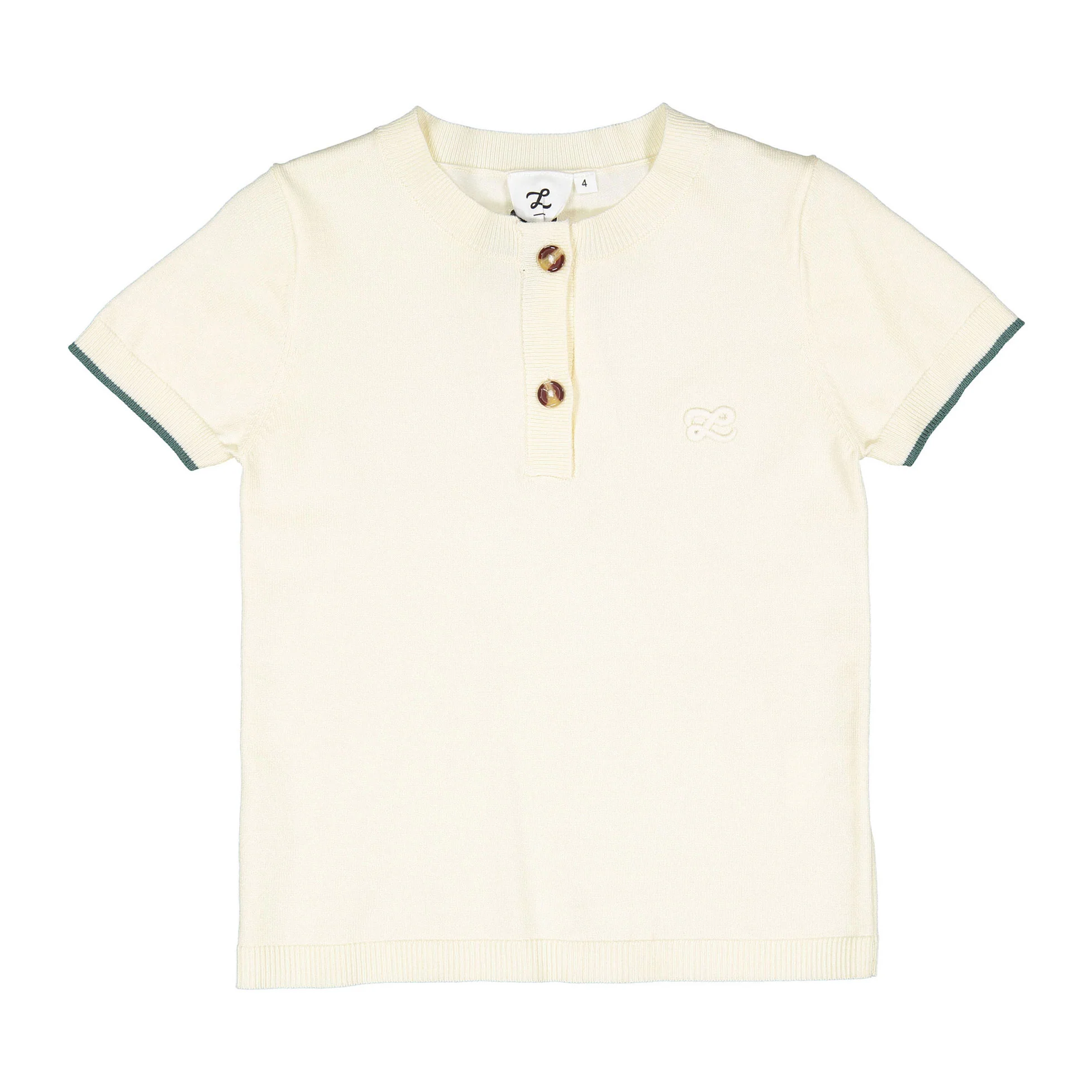 L by Ladida Cream Piped Henley Sweater