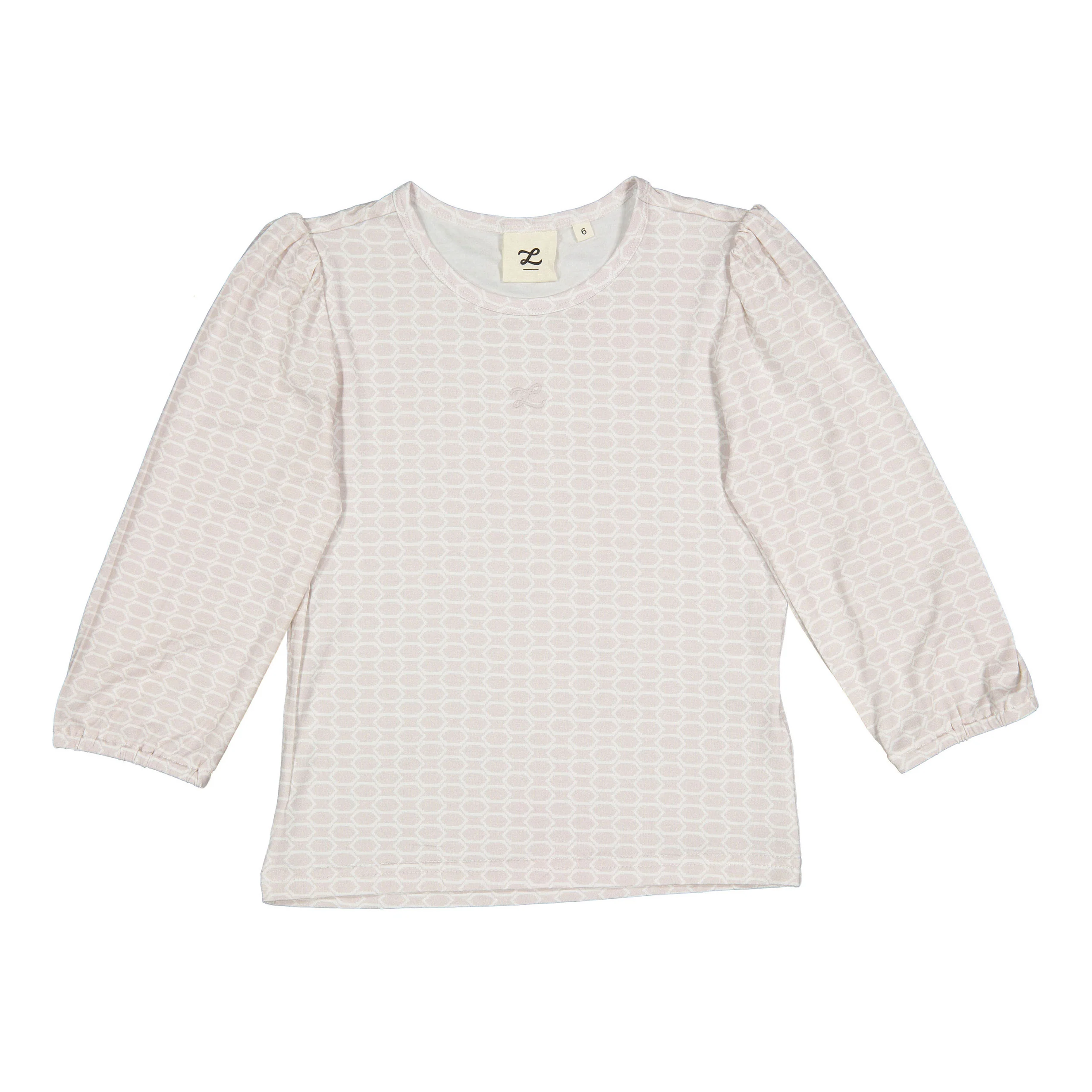 L by Ladida Cream Geo 3/4 Sleeve Puff Tee
