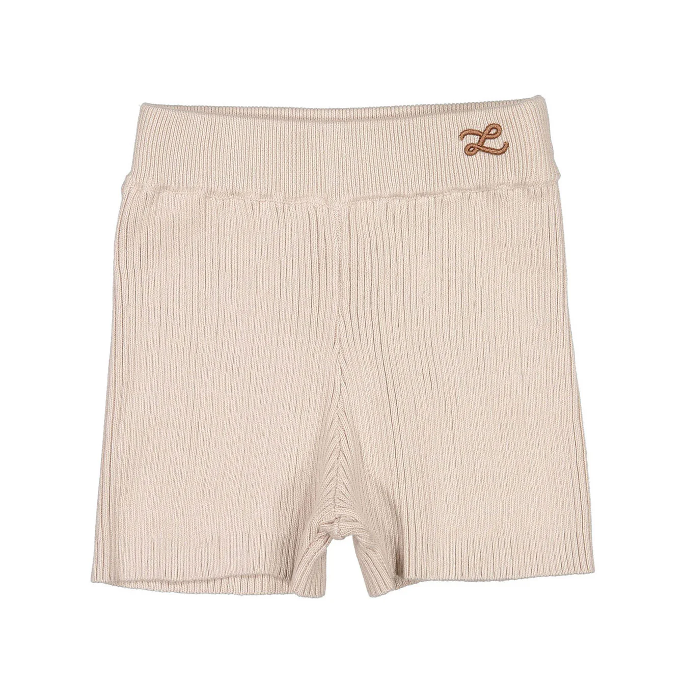 L By Ladida Cream Ribbed Knit Short