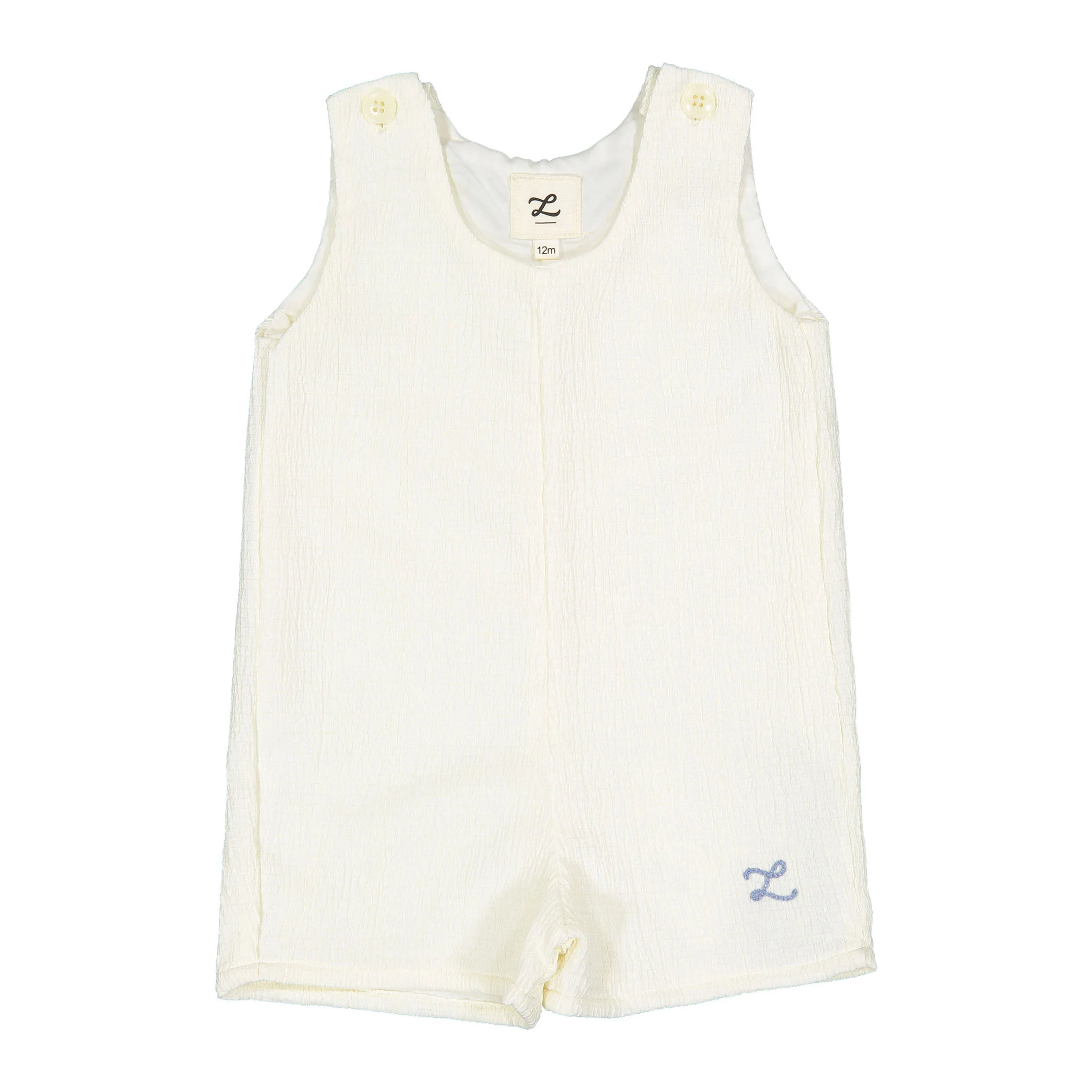 L by Ladida Cream Seersucker Romper