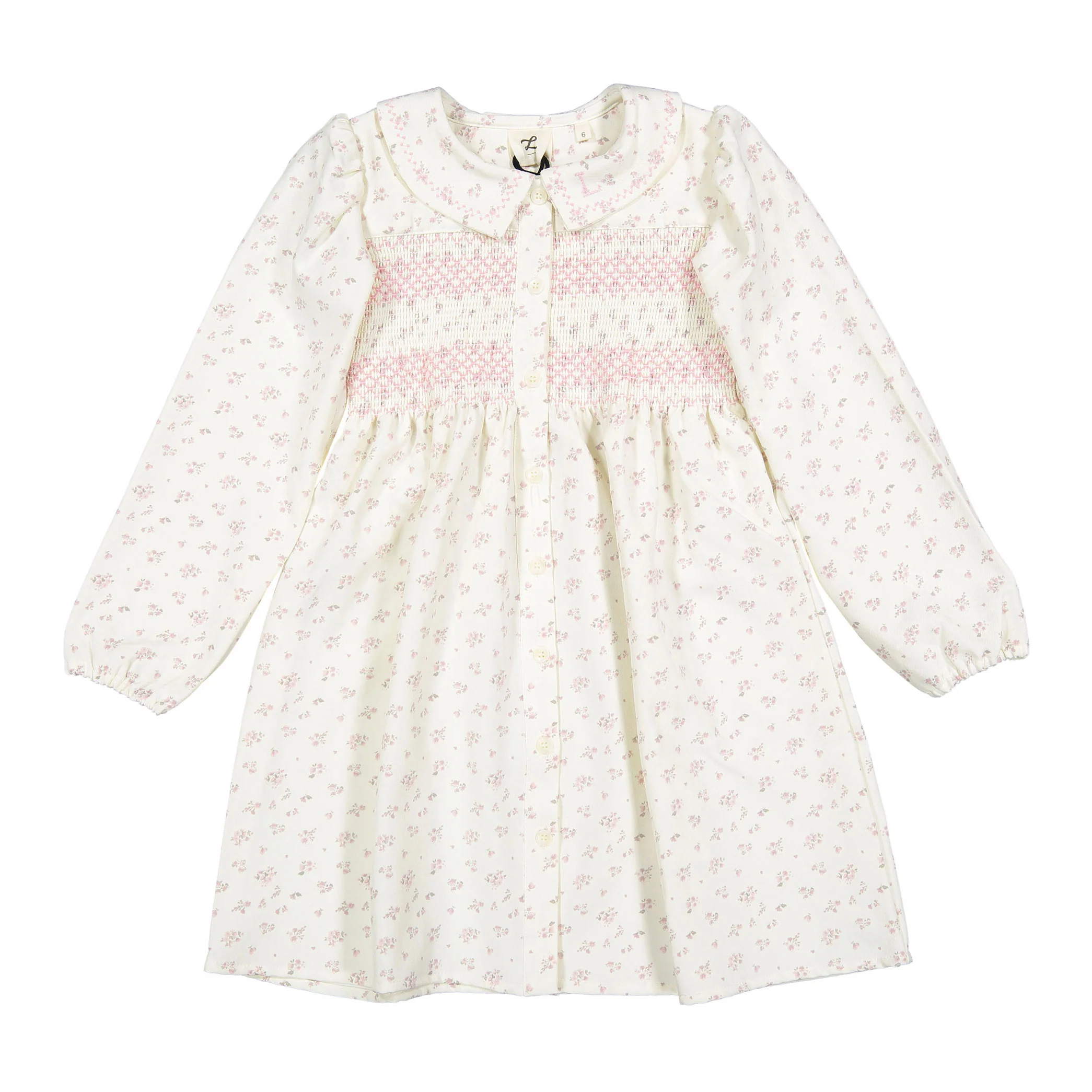 L by Ladida Cream Tiny Bud Smock Dress