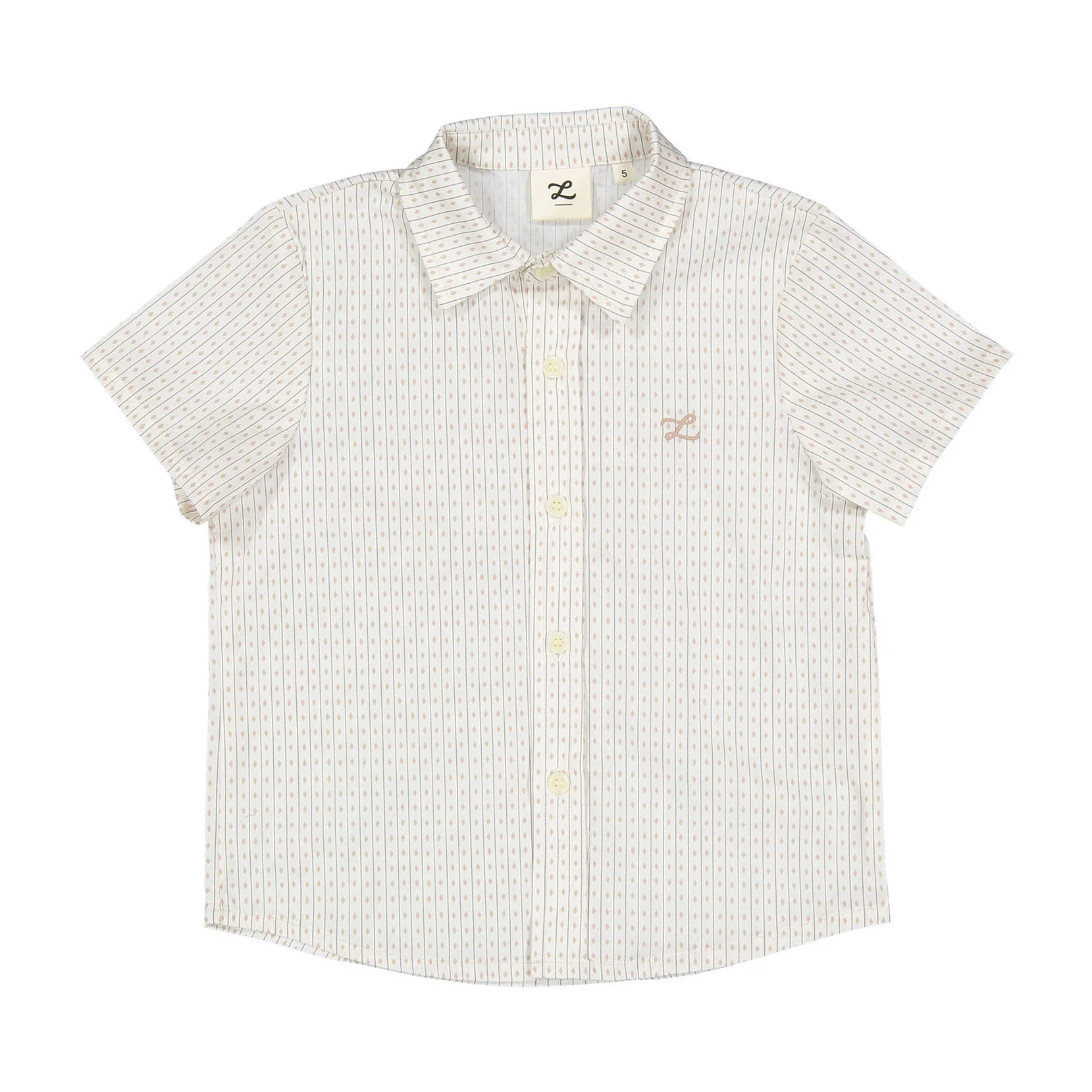 L by Ladida Diamond Stripe Collar Stretch Shirt