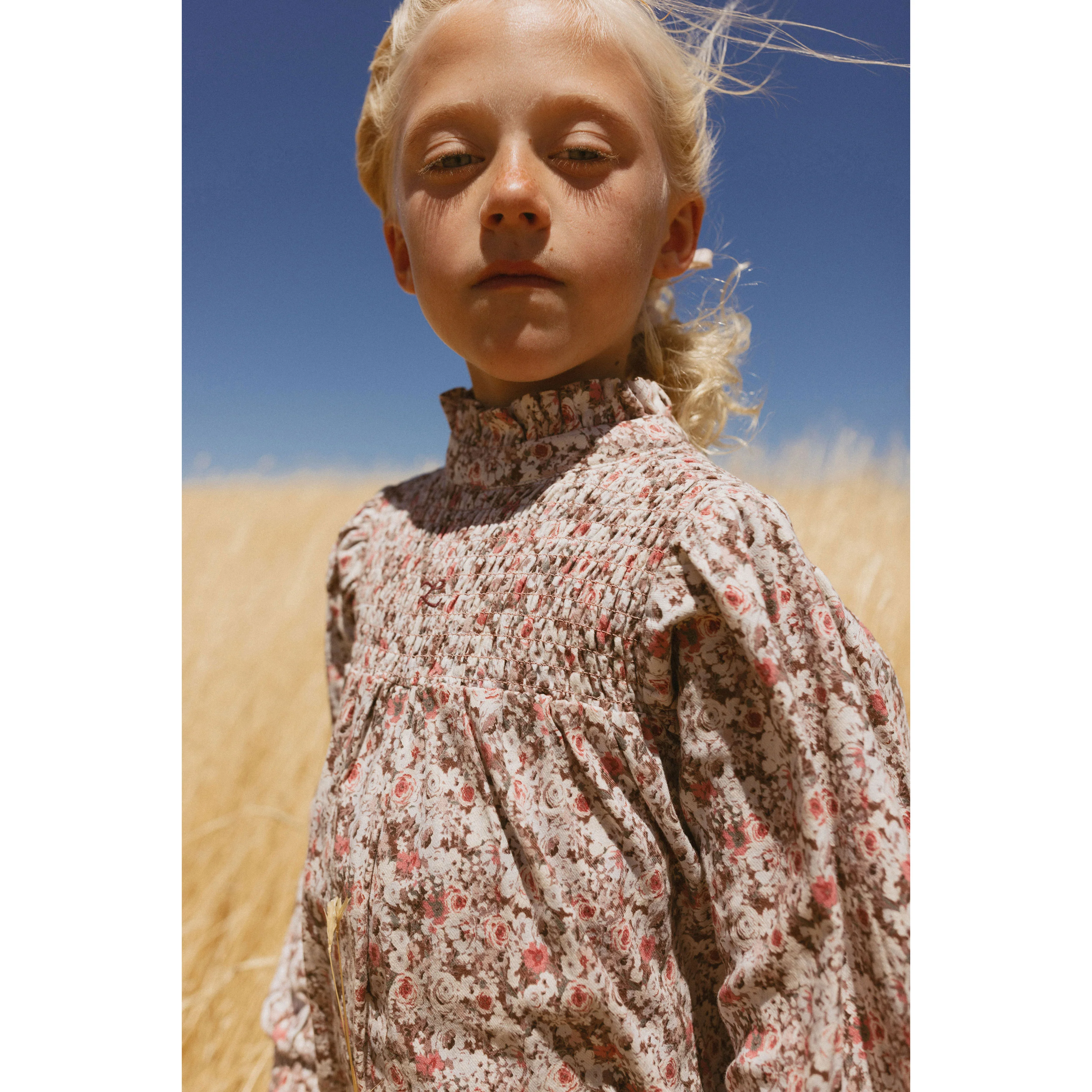 L by Ladida Eggplant Floral Smock Neck Dress - Image 3