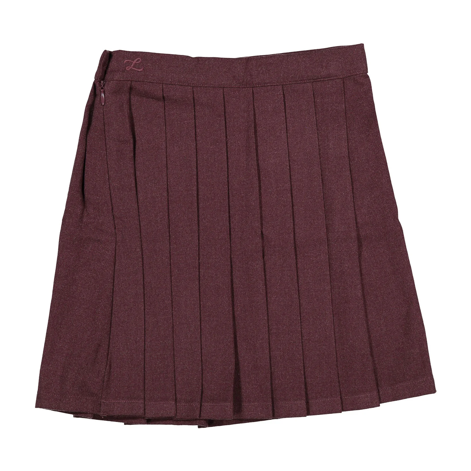 L by Ladida Eggplant Wool Pleated Skirt - Image 3