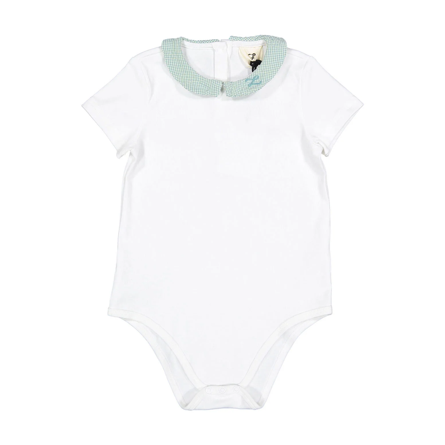 L by Ladida Fern Gingham Collar Onesie