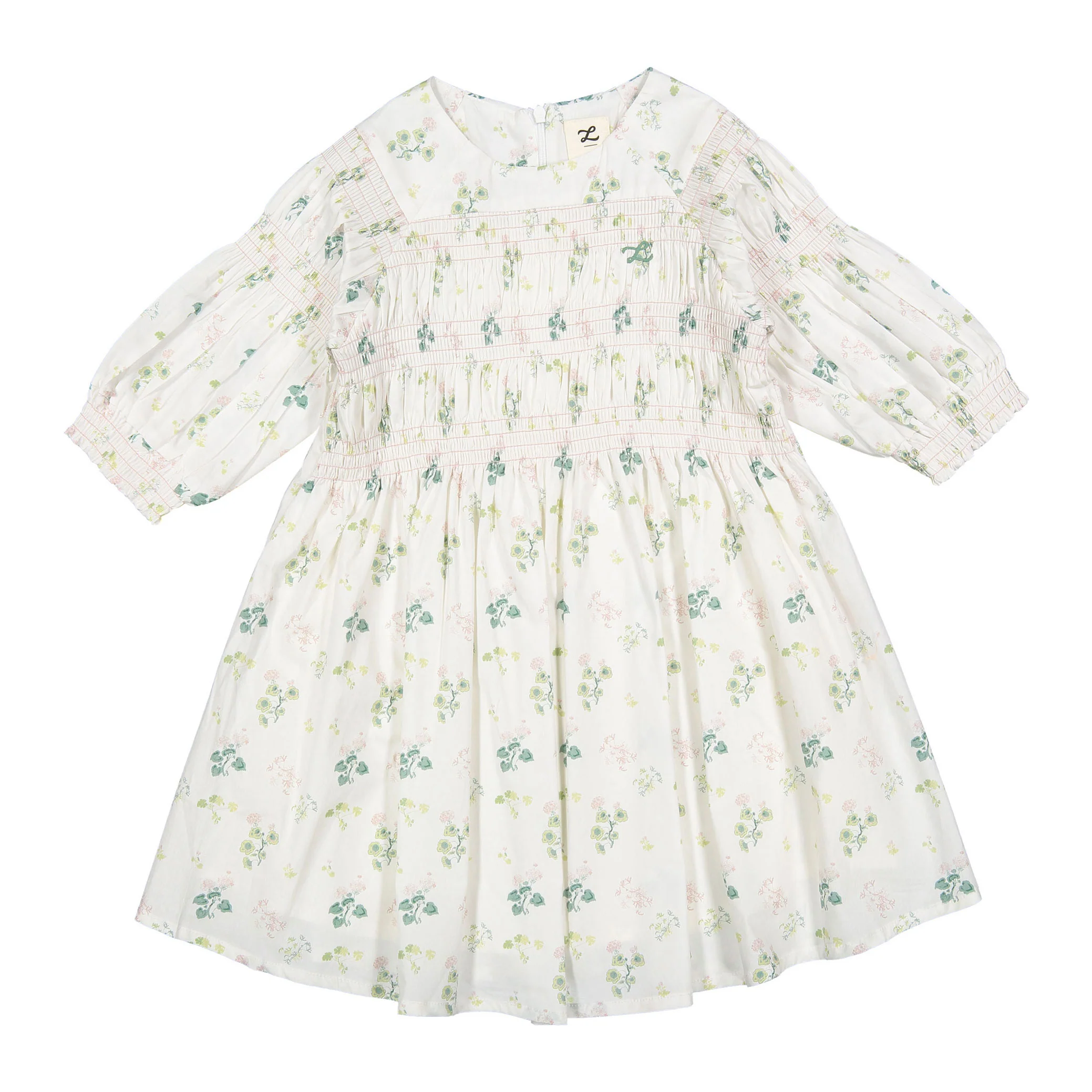 L by Ladida Geranium Smocked 3/4 Sleeve Dress
