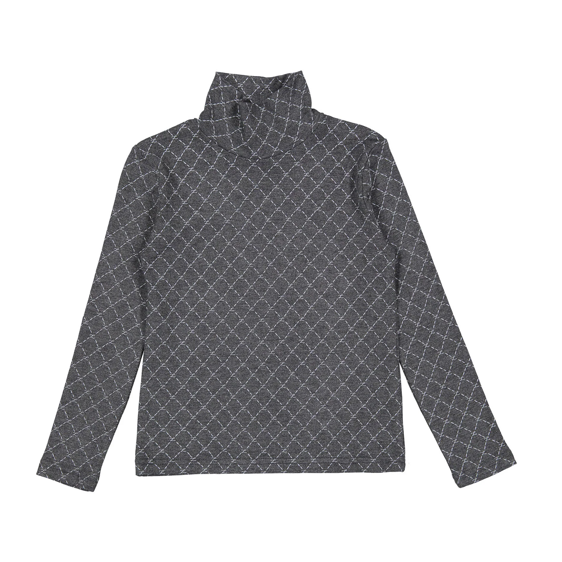 L by Ladida Grey Logo Print Turtleneck