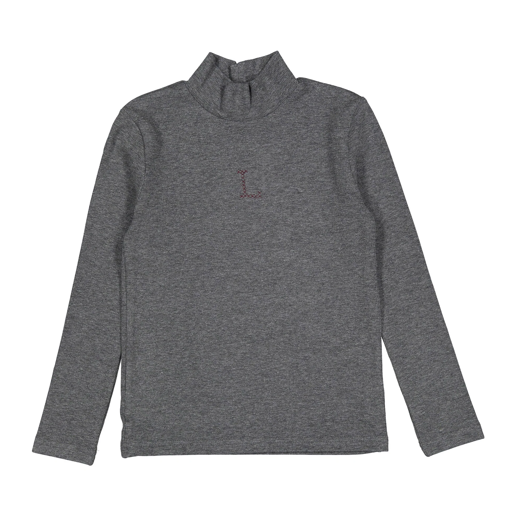 L by Ladida Grey Solid Turtleneck
