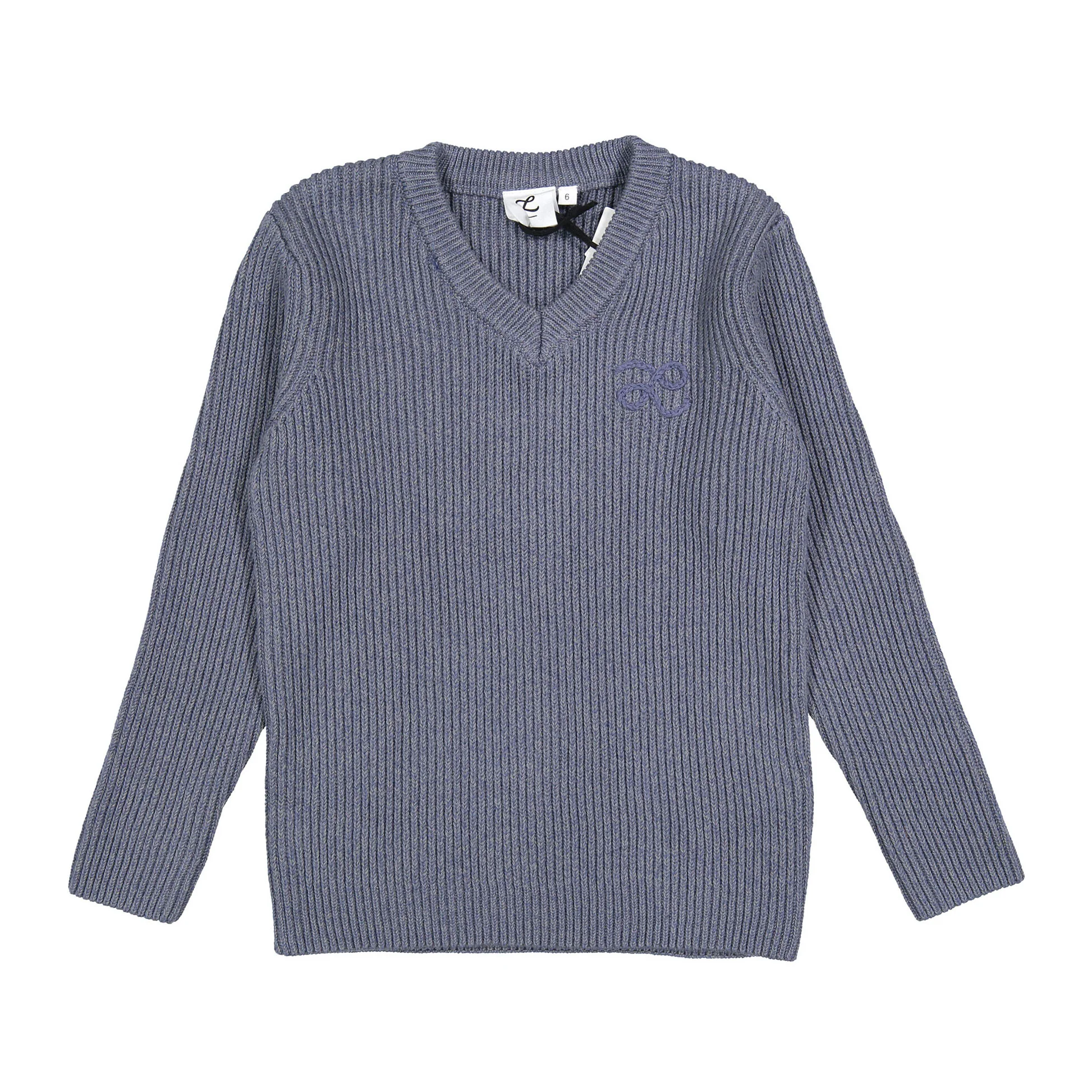 L by Ladida Greyish Blue V Neck Sweater