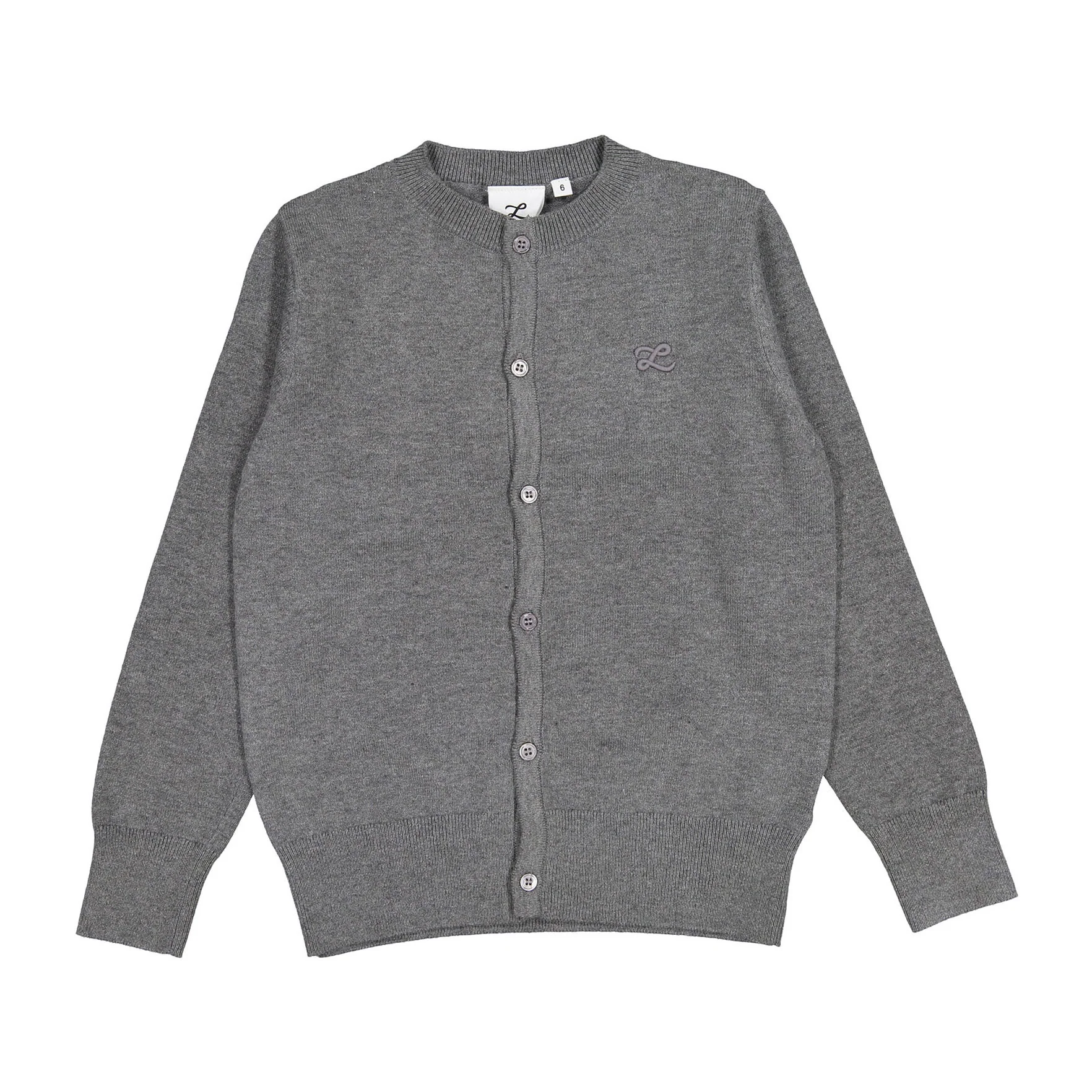 L by Ladida Heather Grey Marl Basic Cardigan