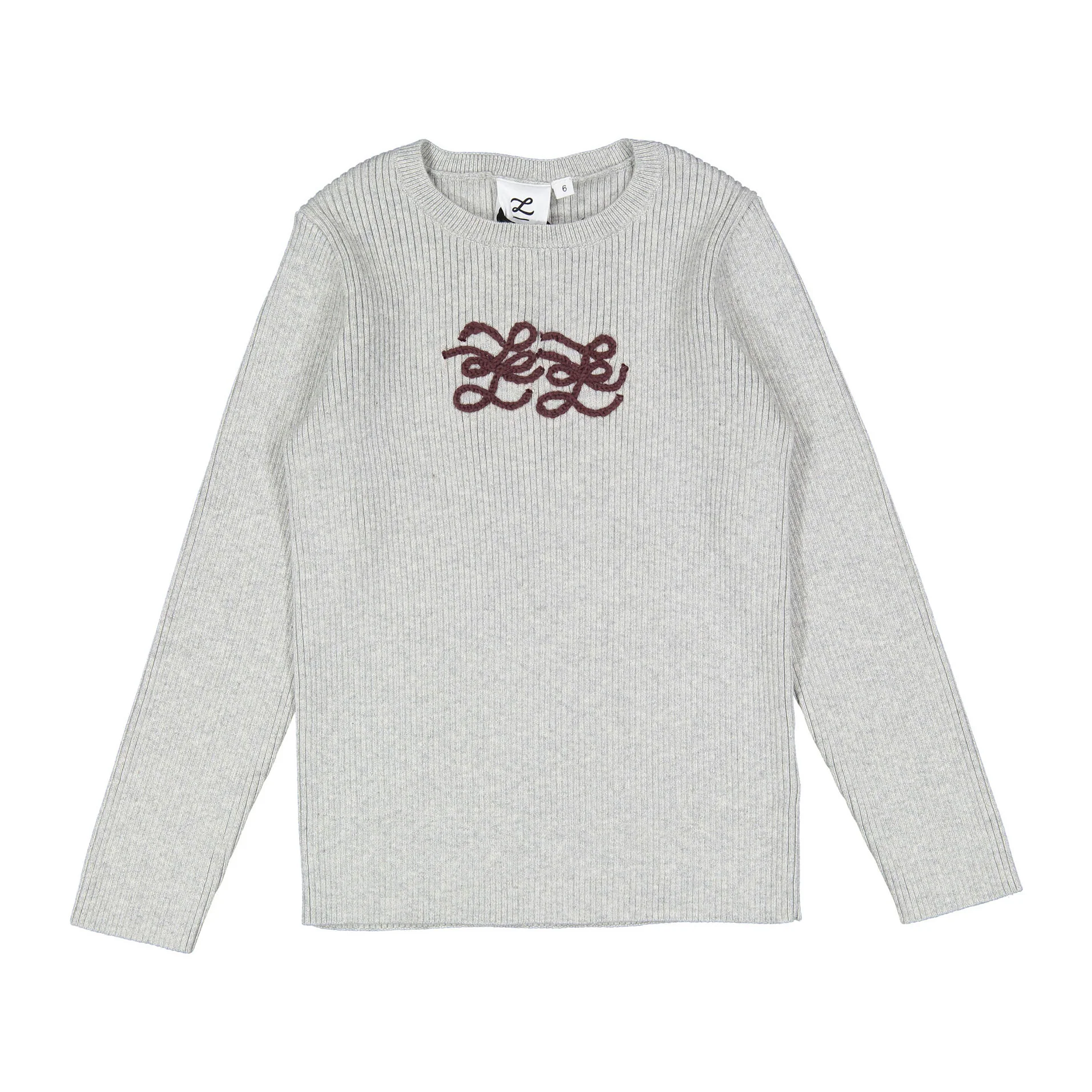 L by Ladida Light Grey Blend Logo Sweater