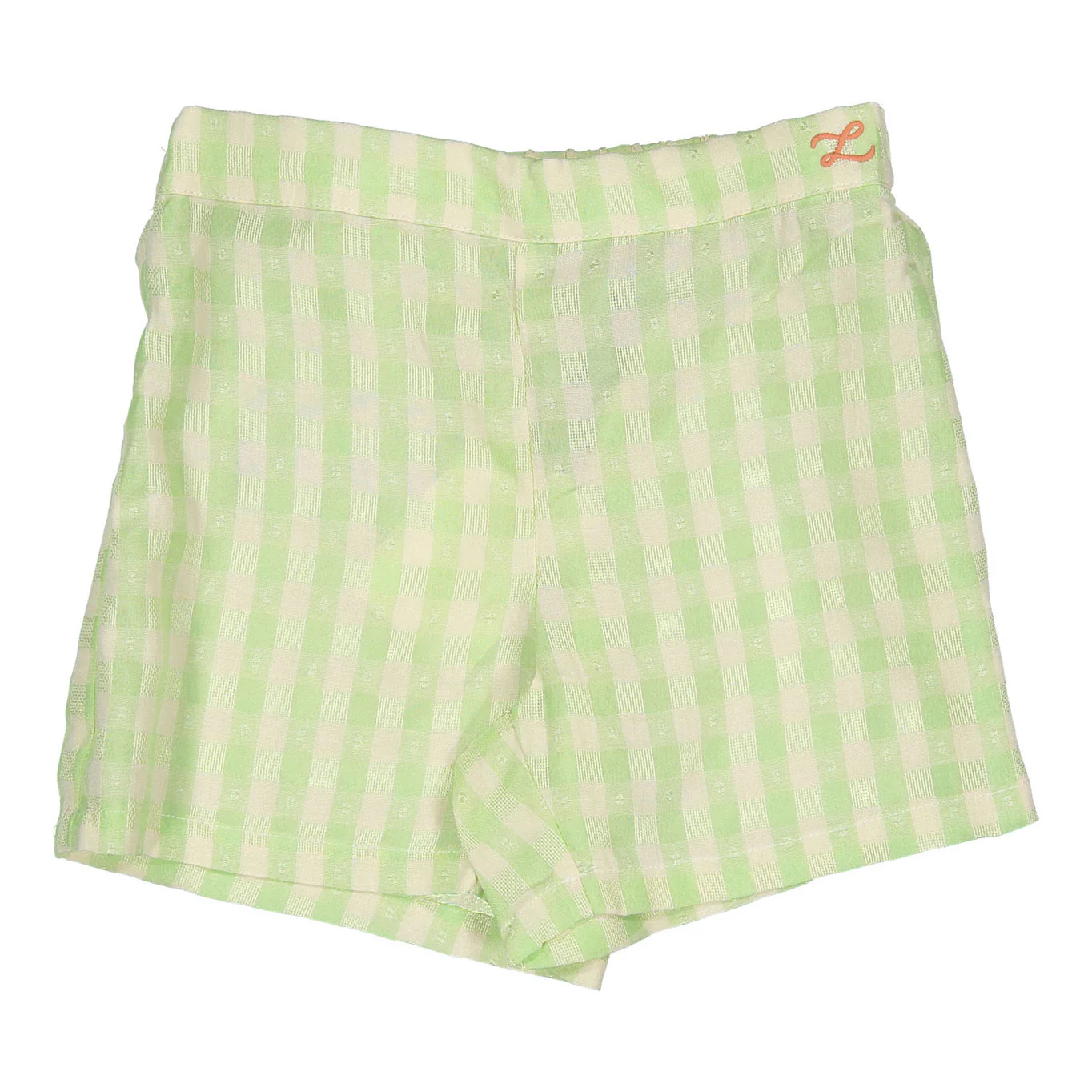 L by Ladida Lime Check Side Button Shorts