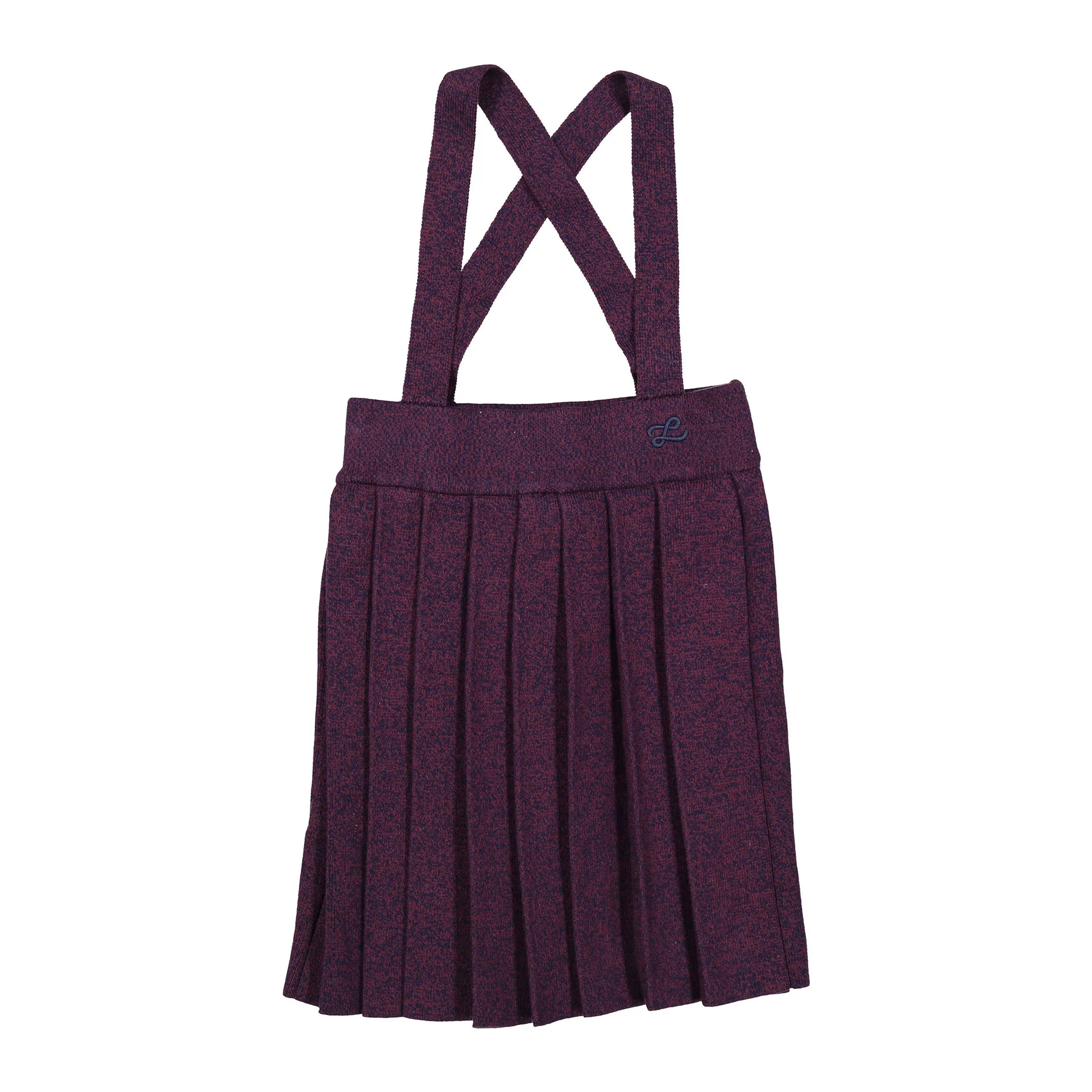 L by Ladida Maroon Blend Pleated Suspender Skirt