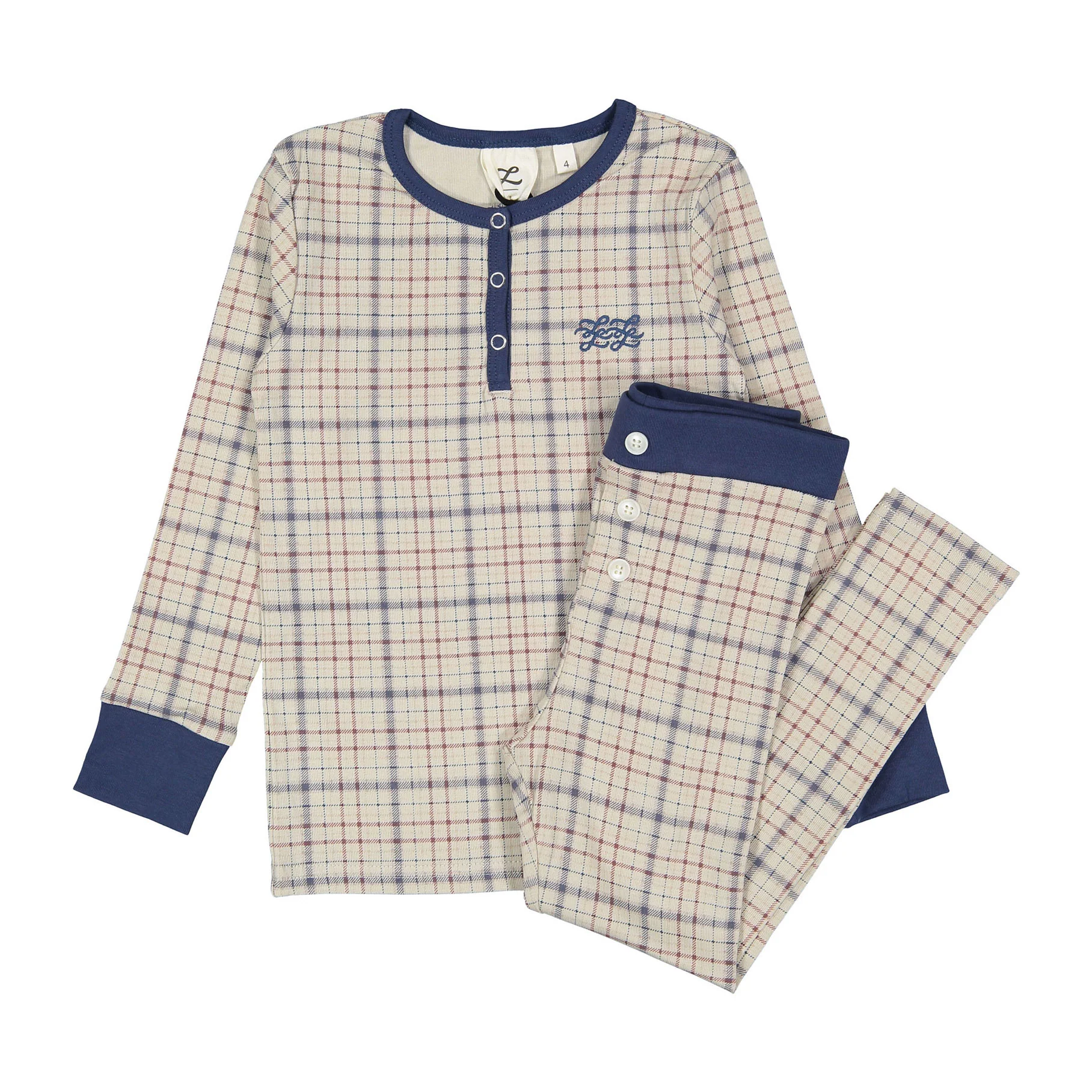 L by Ladida Navy Plaid Pajamas