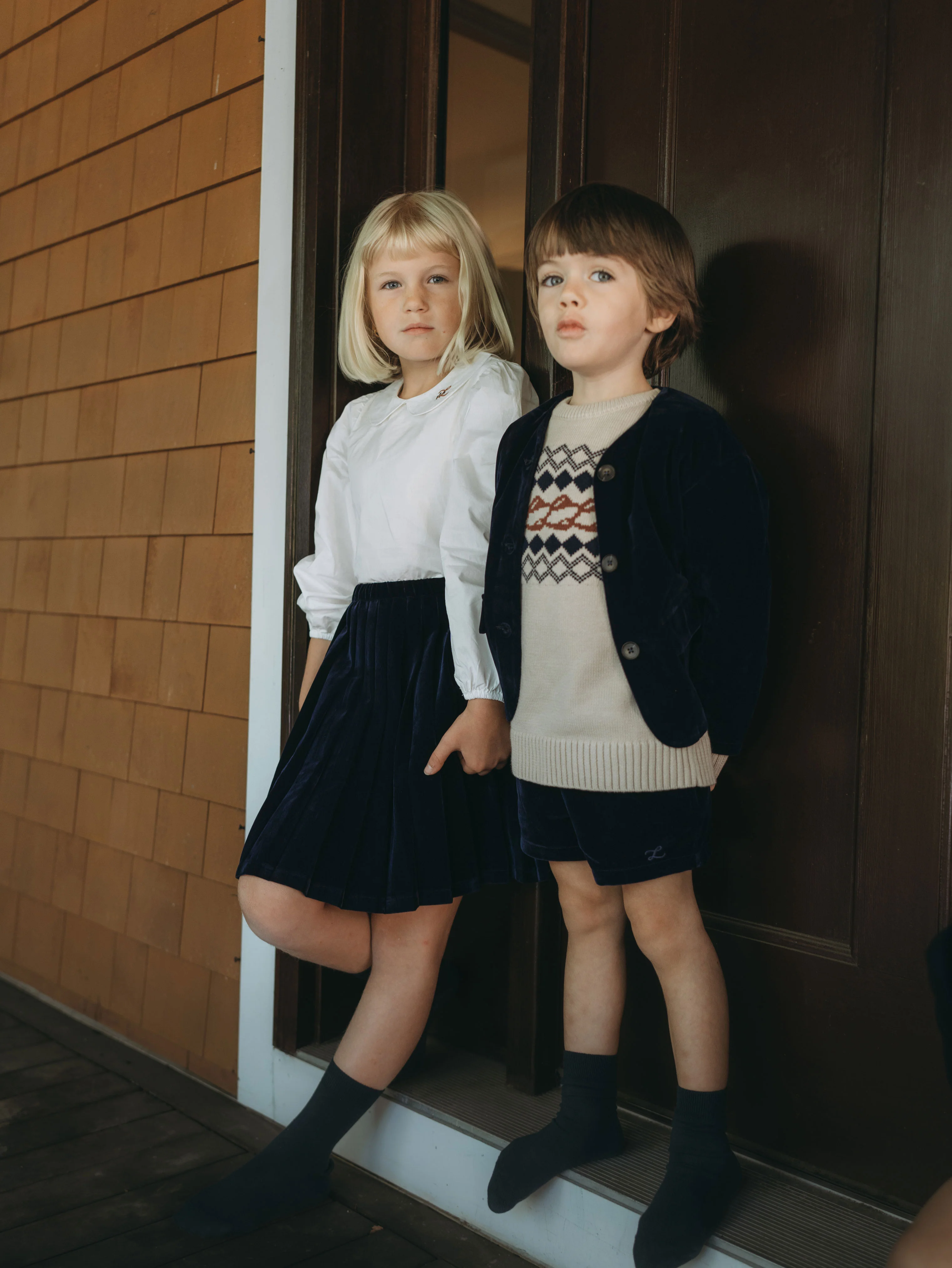 L by Ladida Navy Velvet Puff Skirt - Image 2
