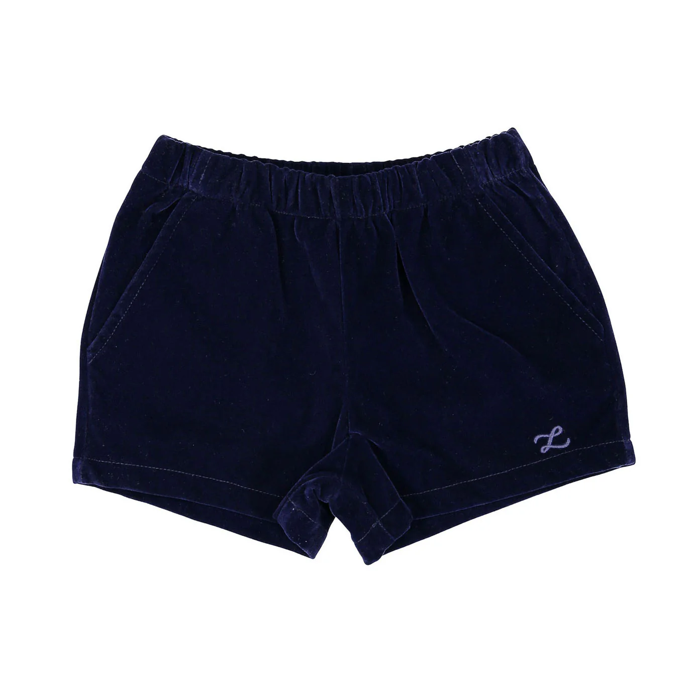 L by Ladida Navy Velvet Shorts