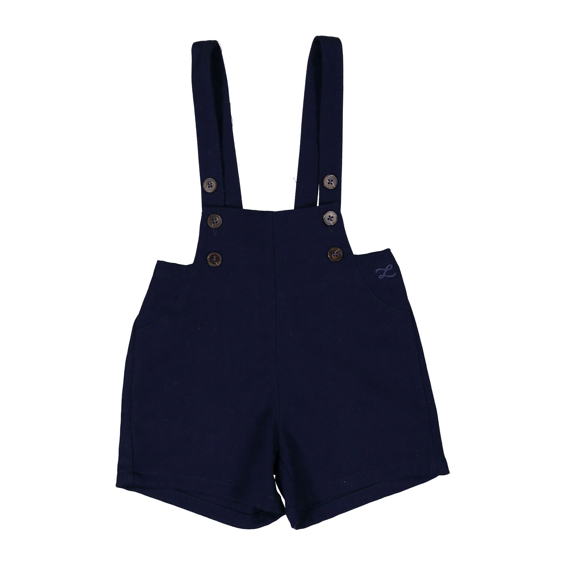 L by Ladida Navy Wool Short Overalls