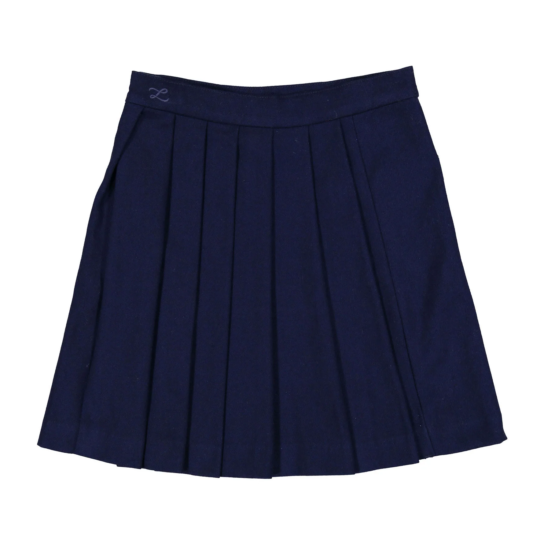L by Ladida Navy Wool Wap Pleated Skirt - Image 2