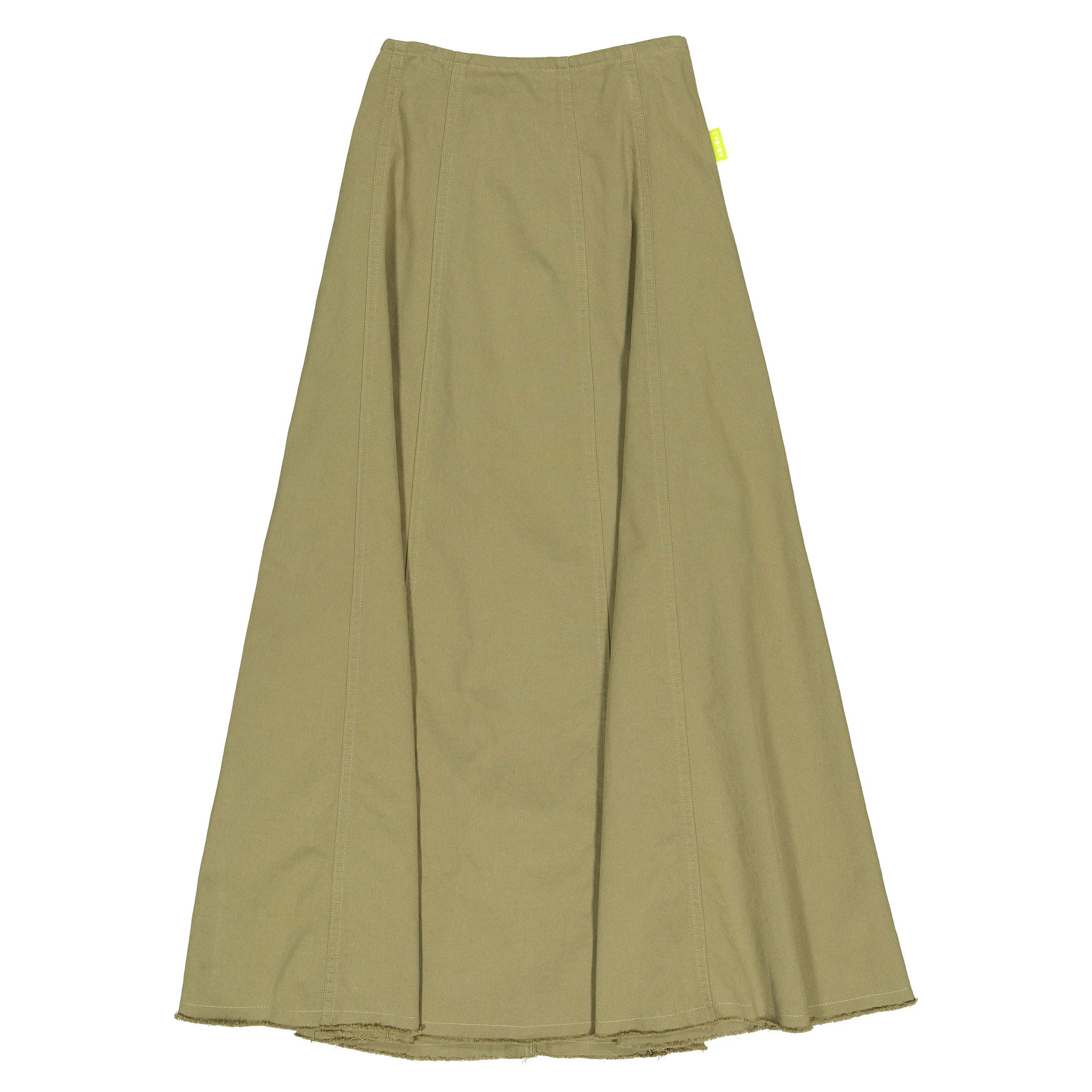 L by Ladida Olive Denim Paneled Maxi Skirt - Image 2