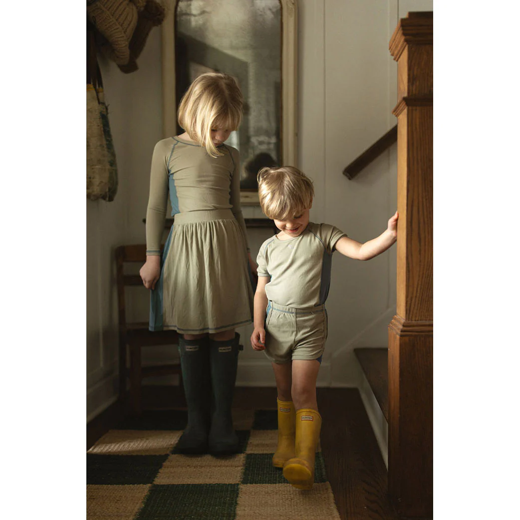L by Ladida Olive + Slate Boys Contrast Shorts - Image 3