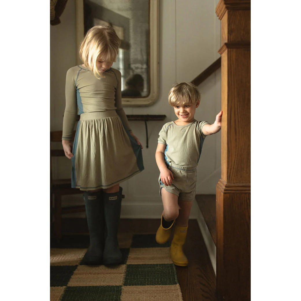 L by Ladida Olive + Slate Boys Contrast Shorts - Image 4