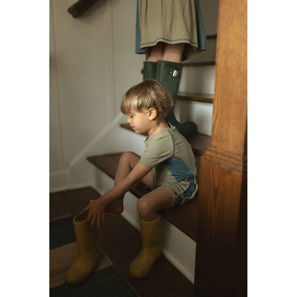 L by Ladida Olive + Slate Boys Contrast Shorts - Image 6